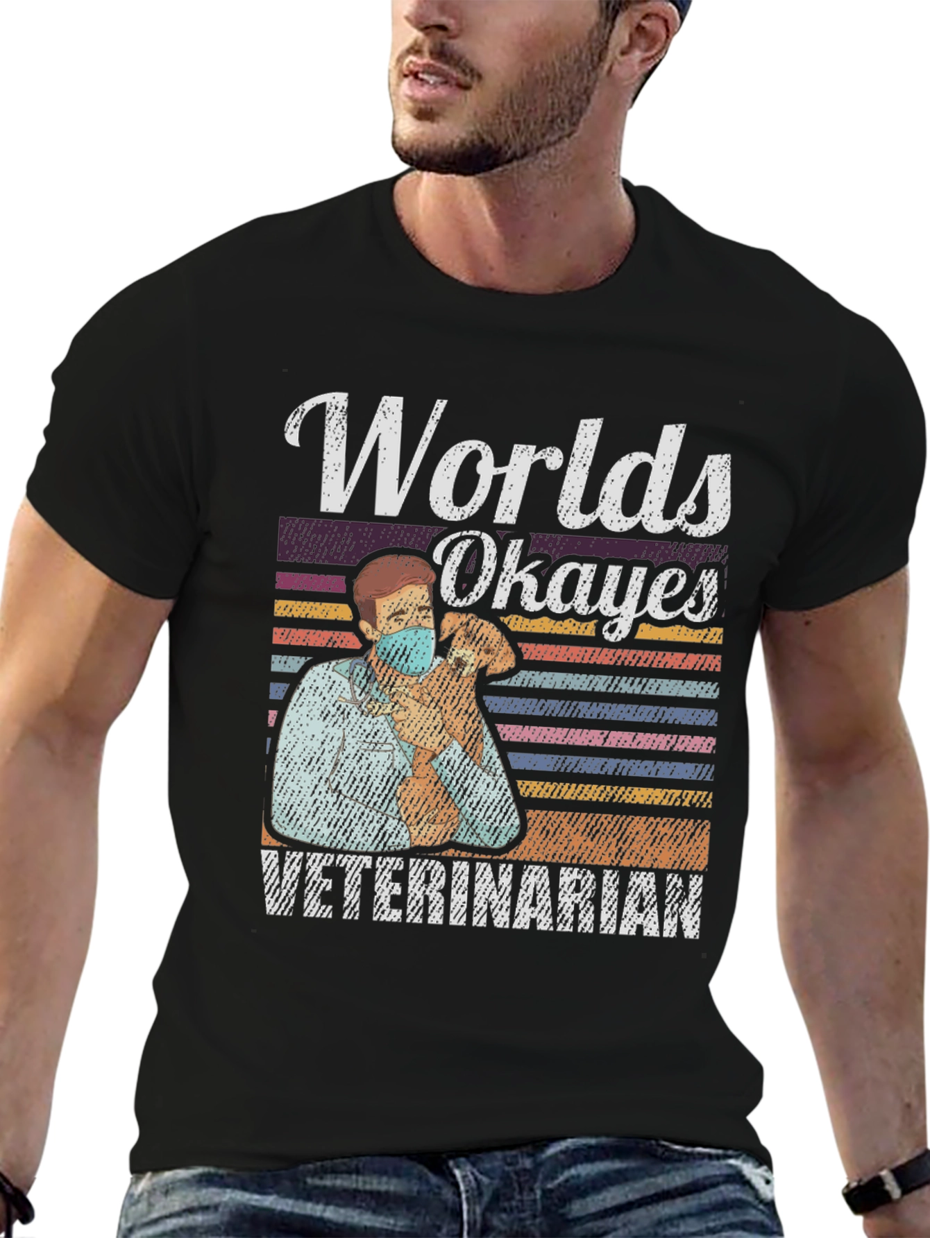 Worlds Okayest Veterinarian Tee - Funny Vet Gift