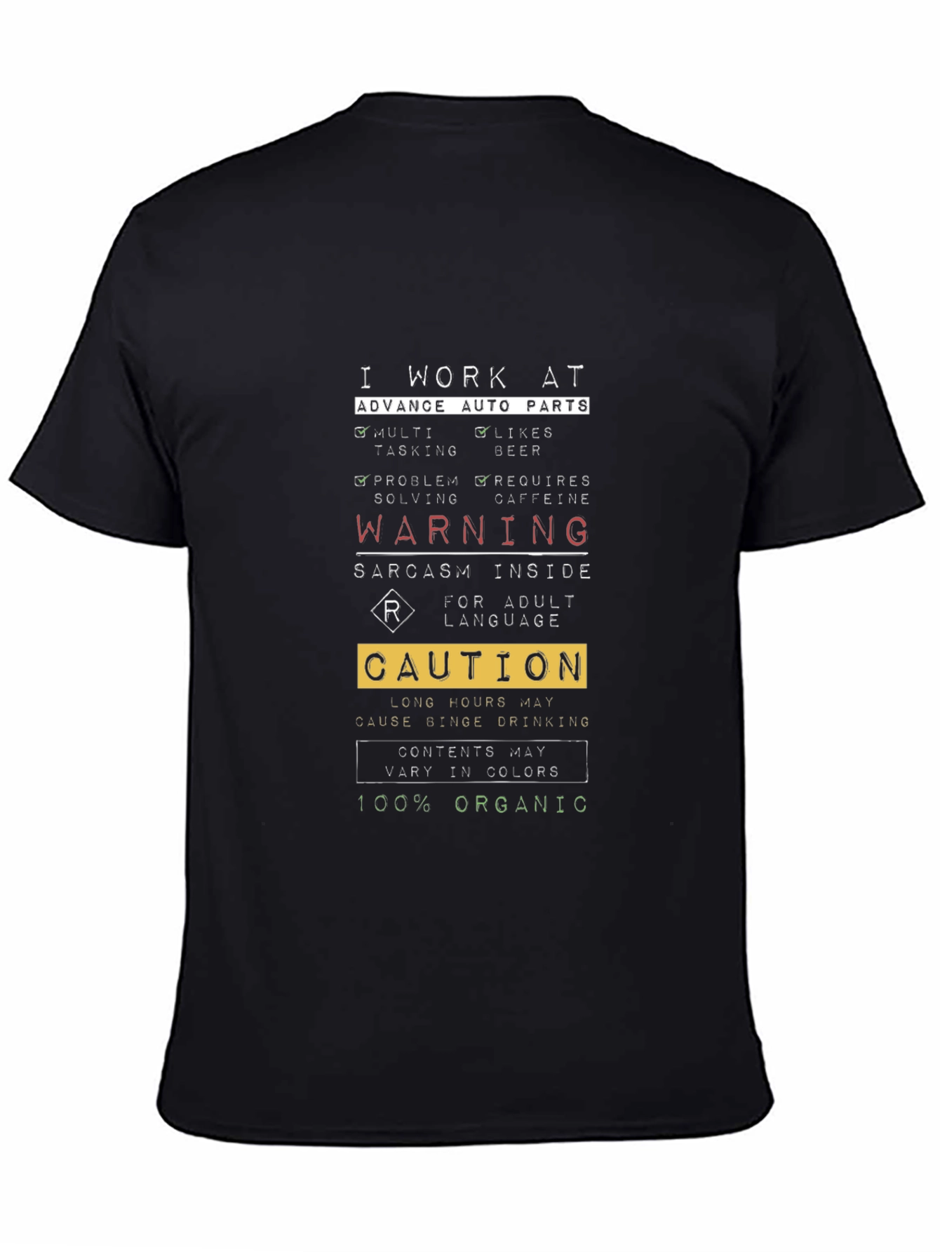 Advance Auto Parts Sarcastic Warning T-Shirt