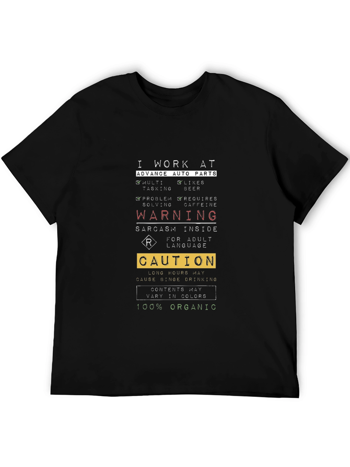 Advance Auto Parts Sarcastic Warning T-Shirt