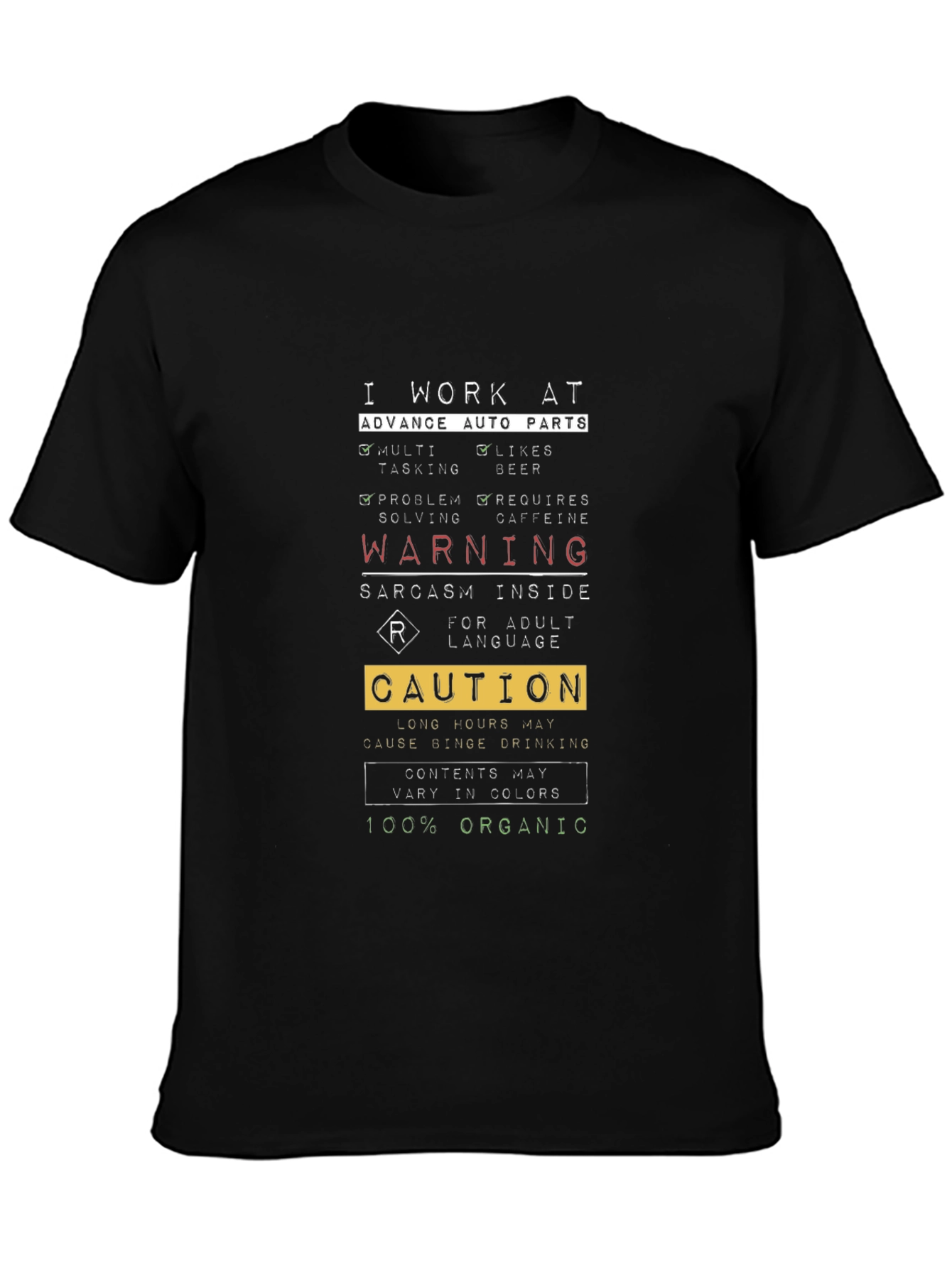 Advance Auto Parts Sarcastic Warning T-Shirt