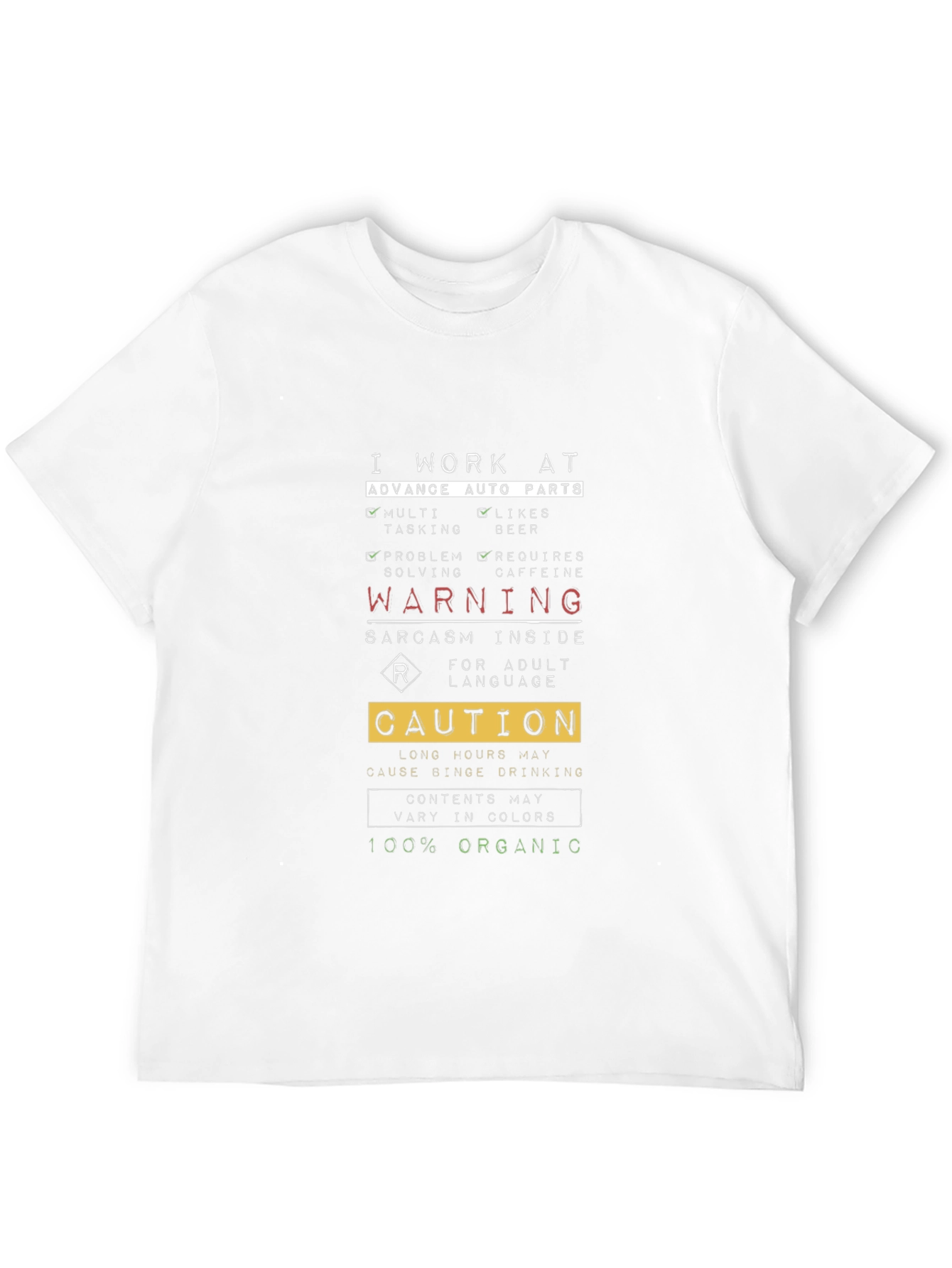 Advance Auto Parts Sarcastic Warning T-Shirt