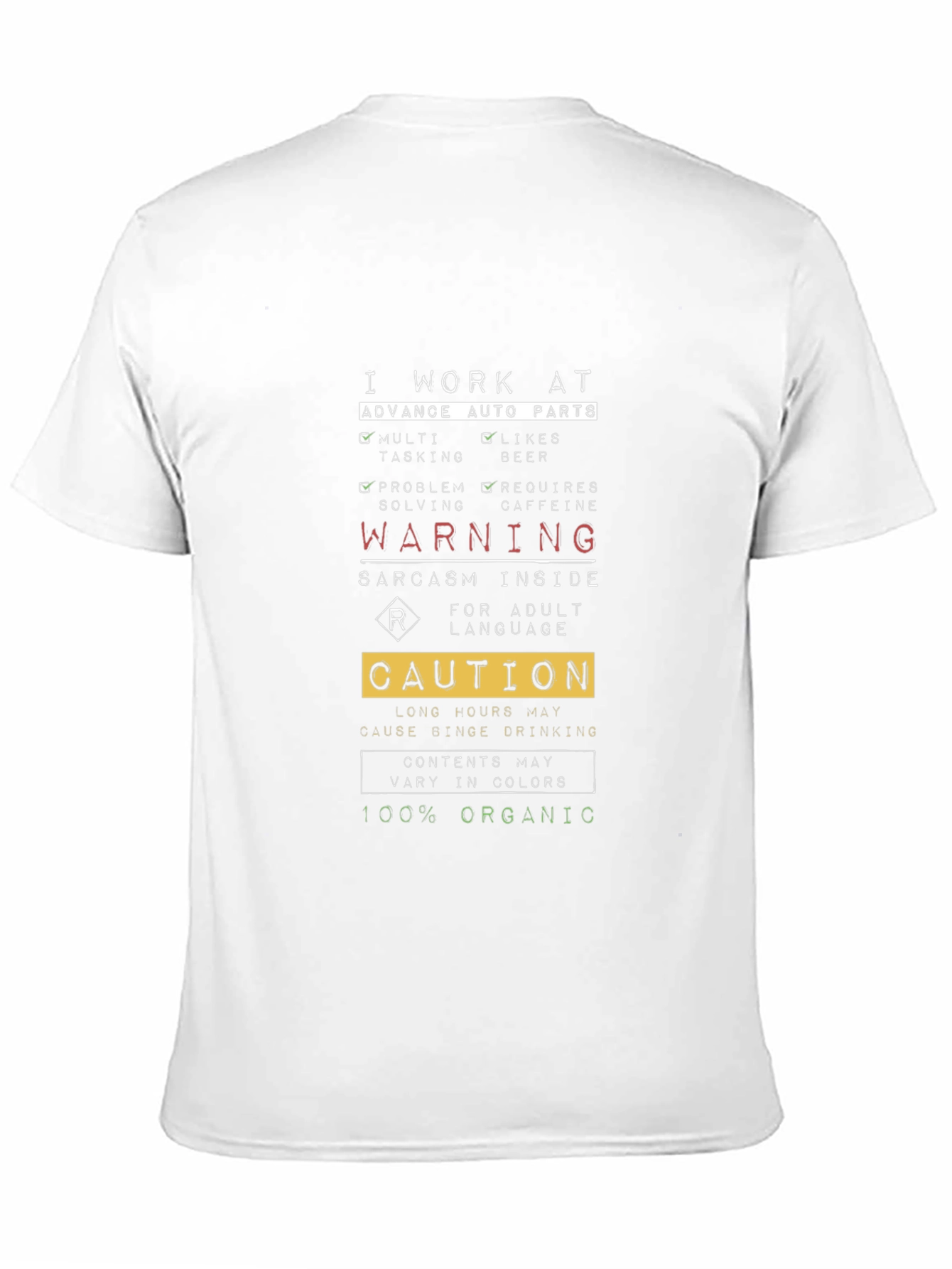 Advance Auto Parts Sarcastic Warning T-Shirt