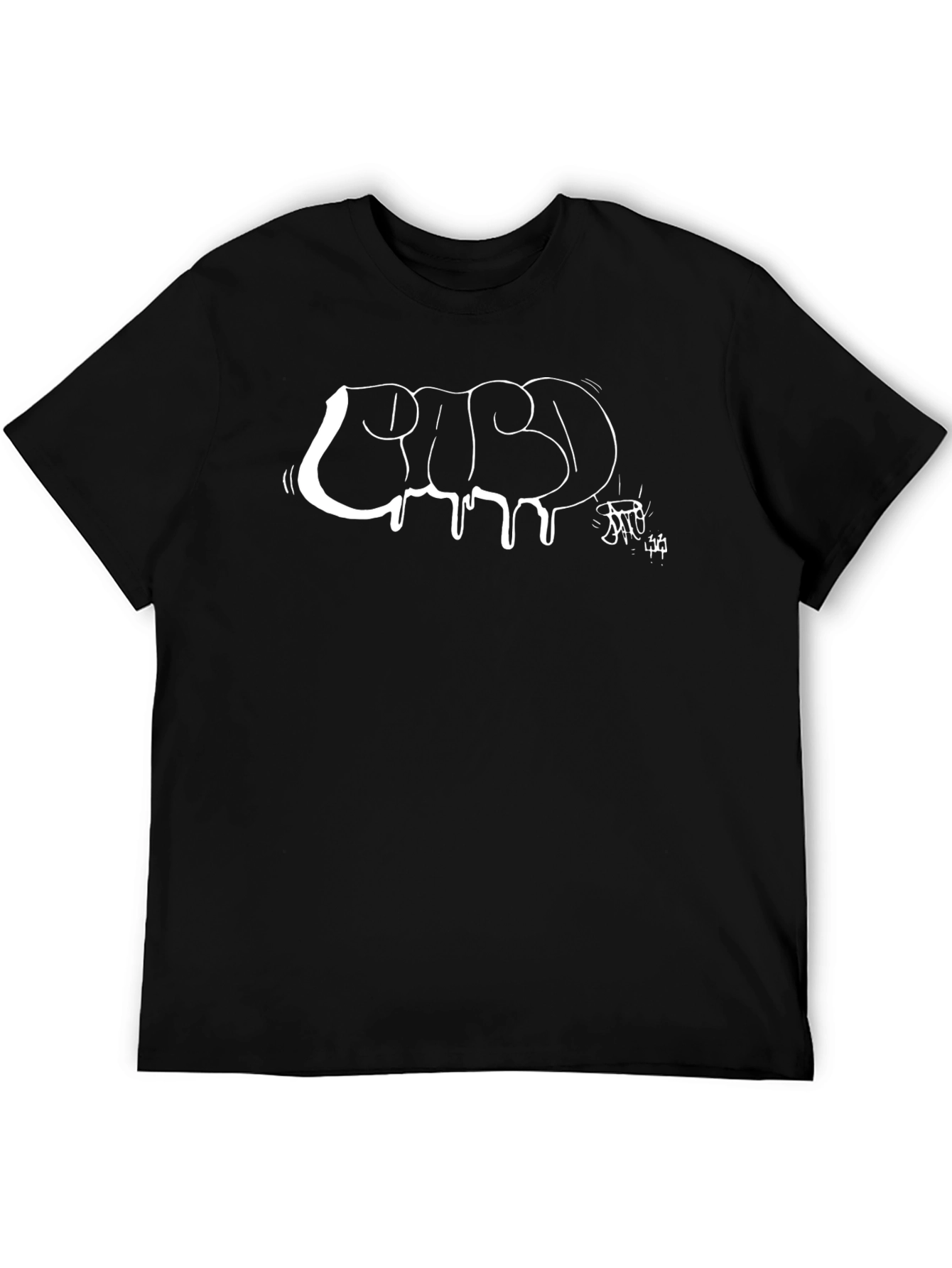 Black T-Shirt with Abstract White Graphic