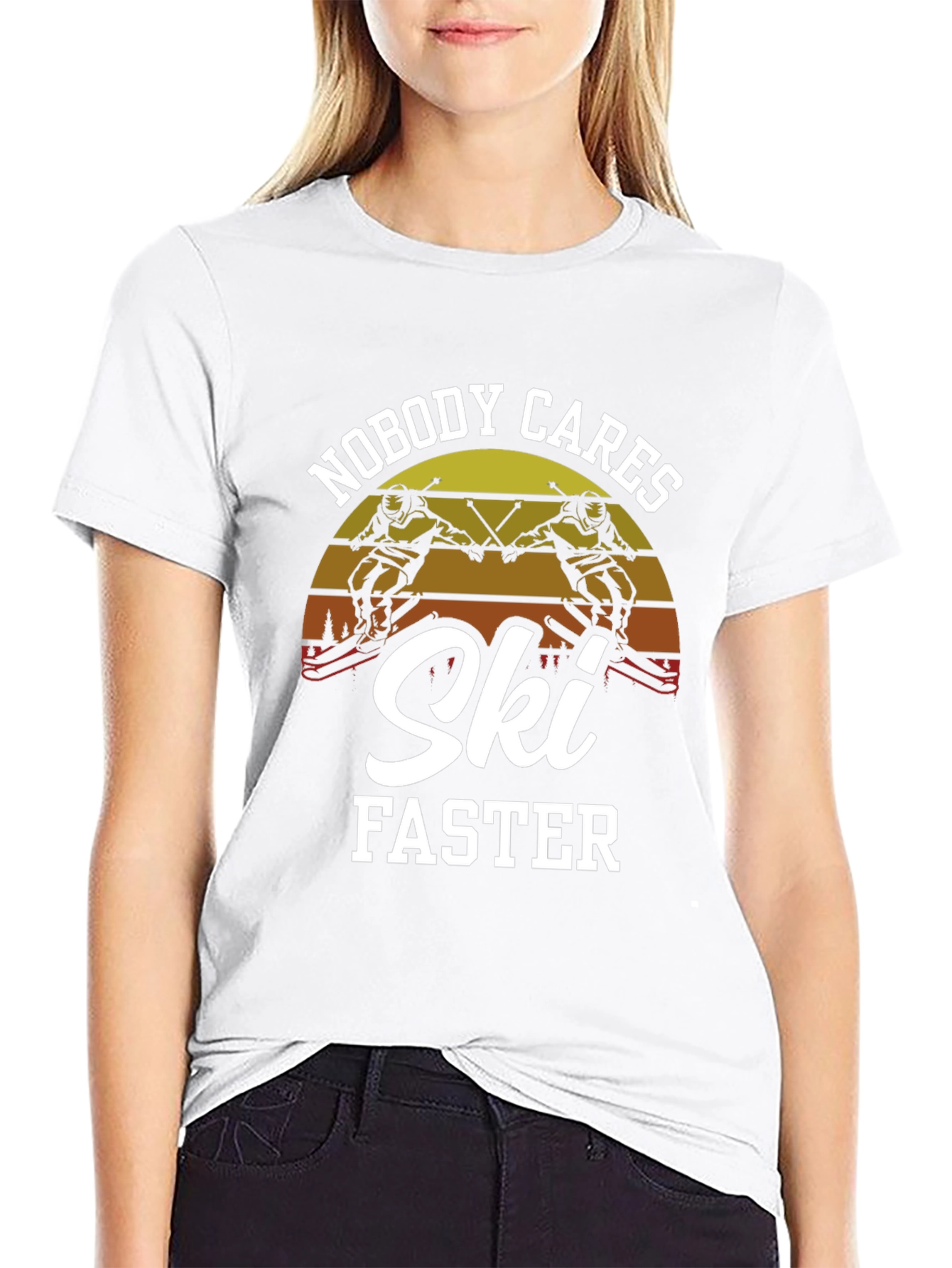 Nobody Cares Ski Faster Graphic Tee