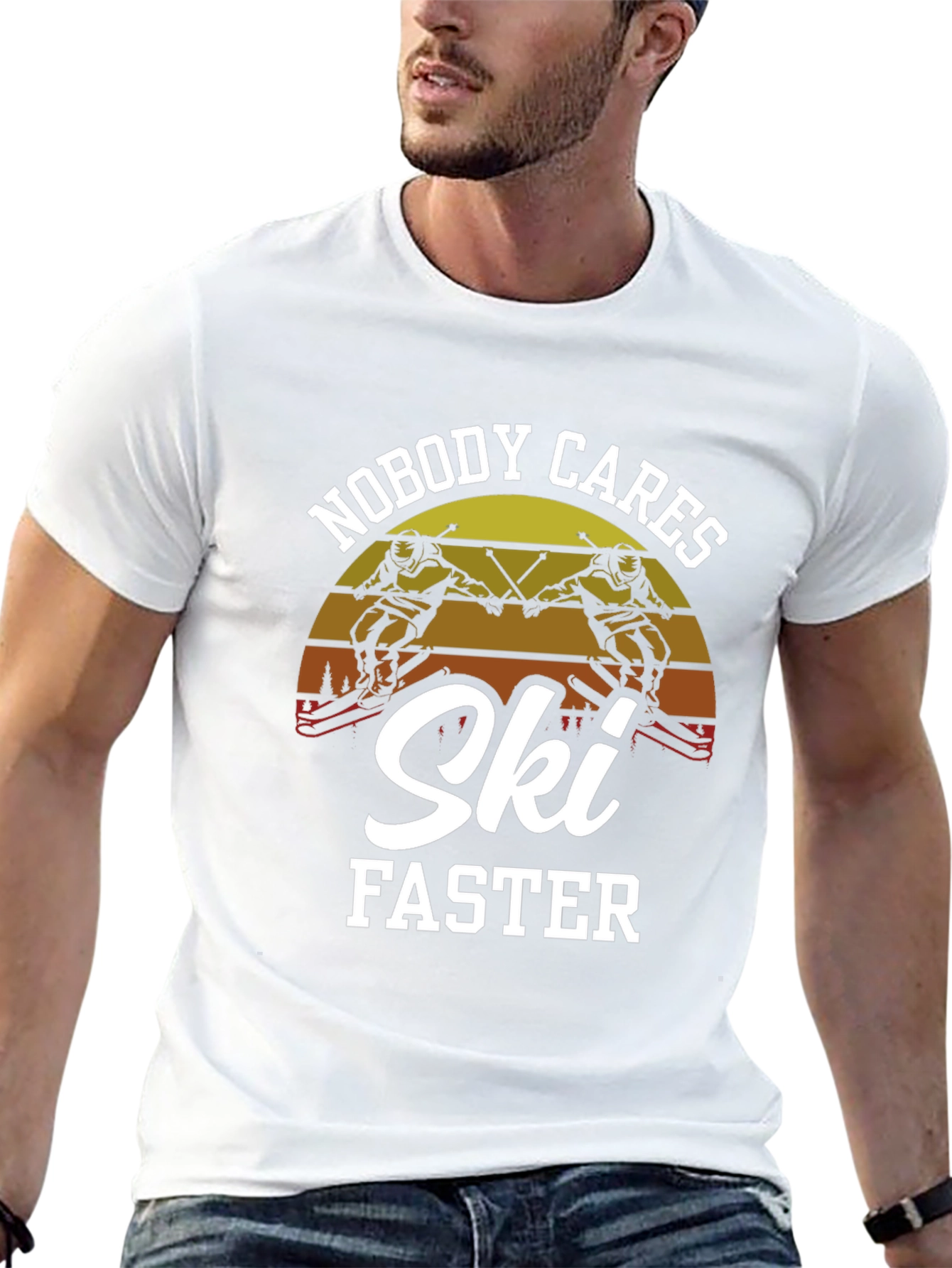 Nobody Cares Ski Faster Graphic Tee