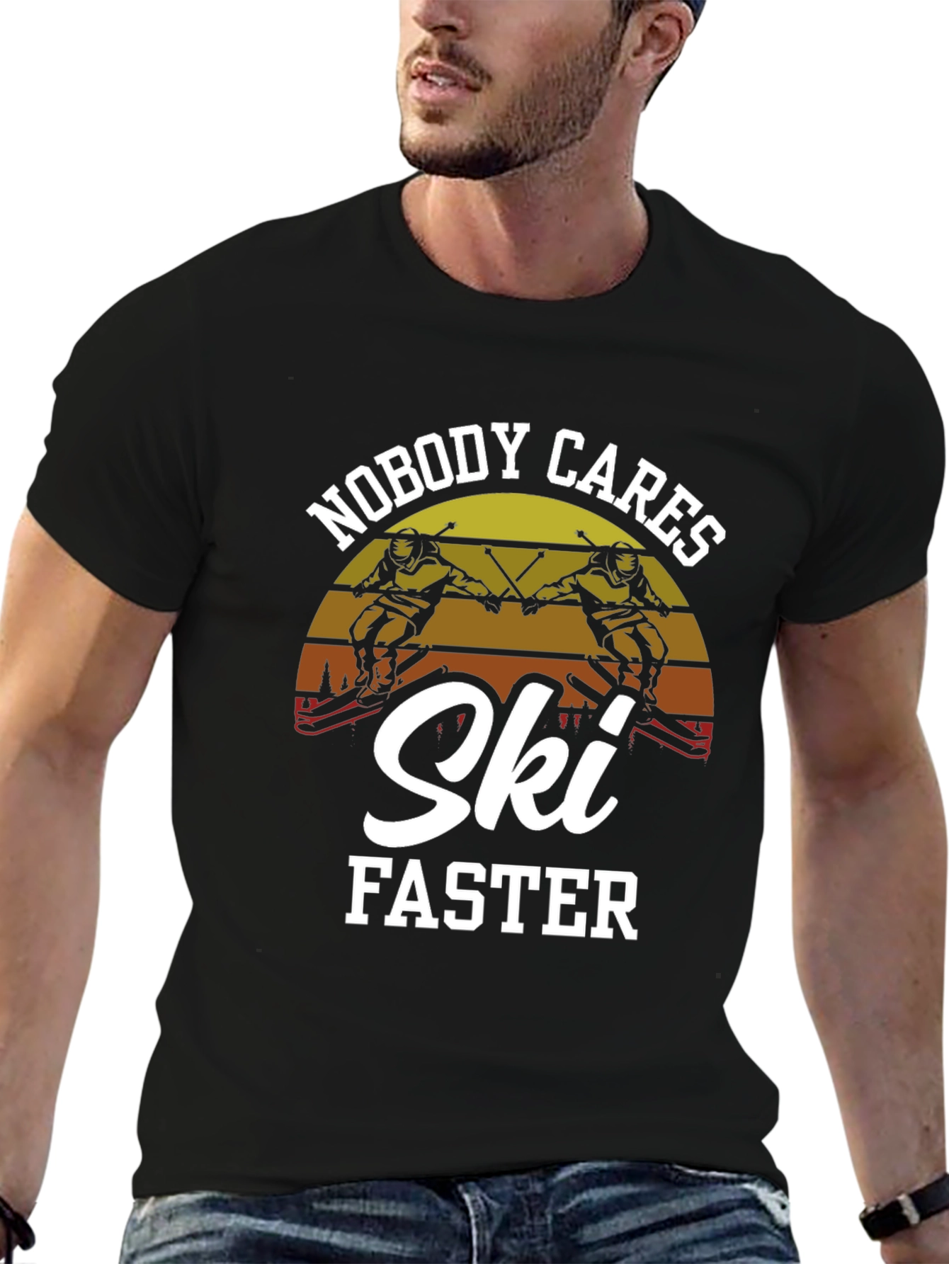Nobody Cares Ski Faster Graphic Tee