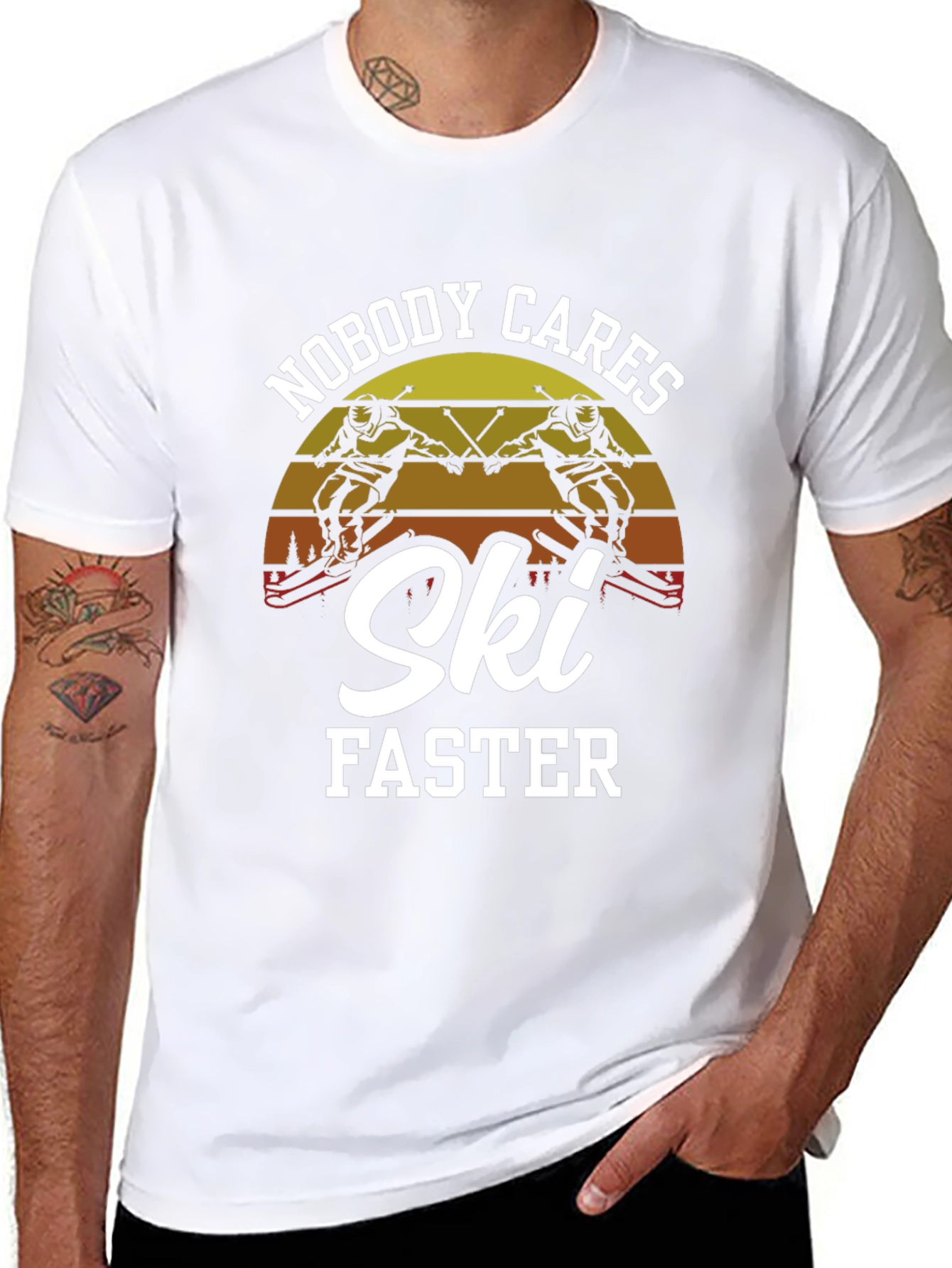 Nobody Cares Ski Faster Graphic Tee