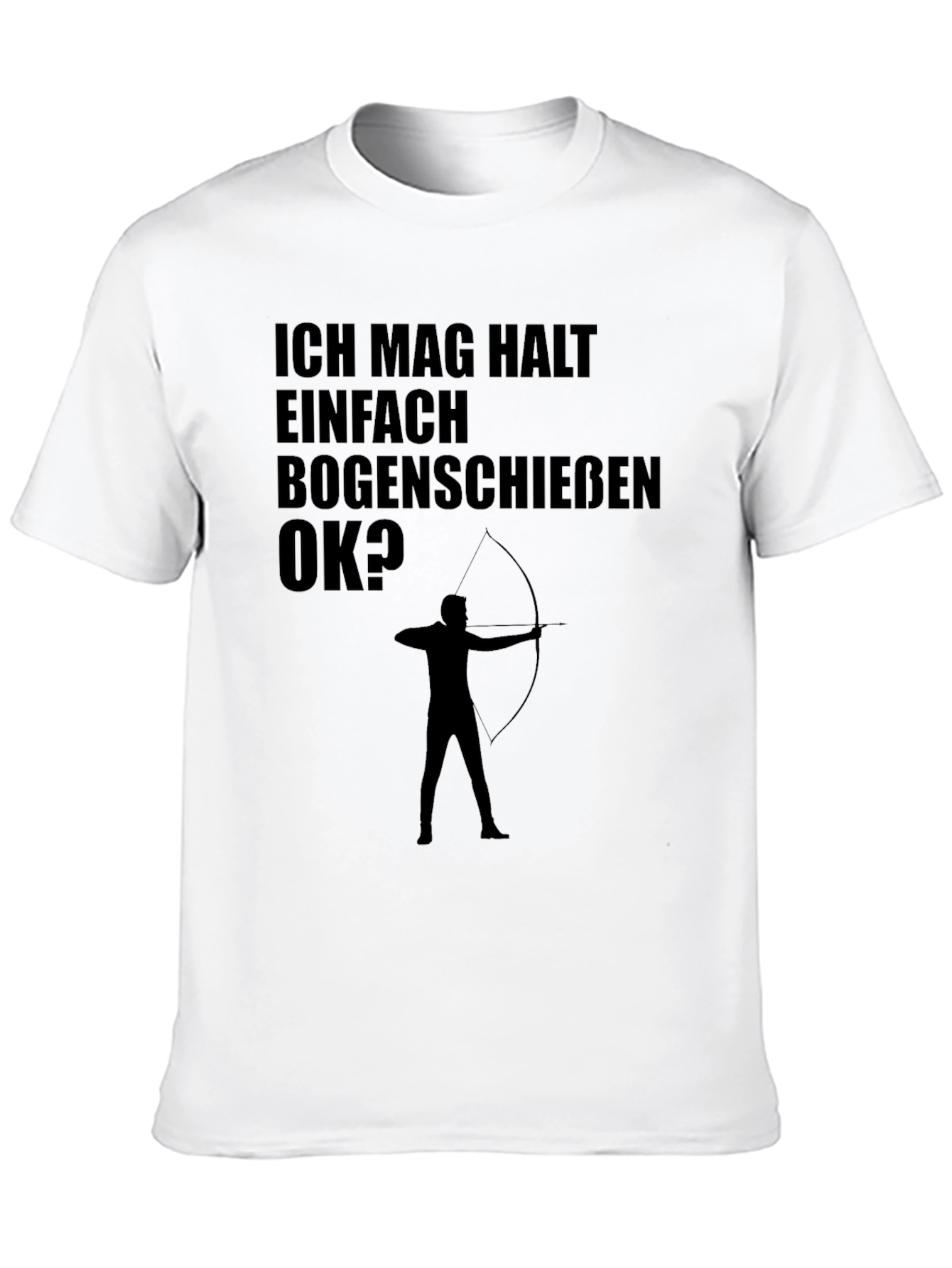 Archery T-Shirt: Ich Mag Bogenschiessen OK? - Black Tee