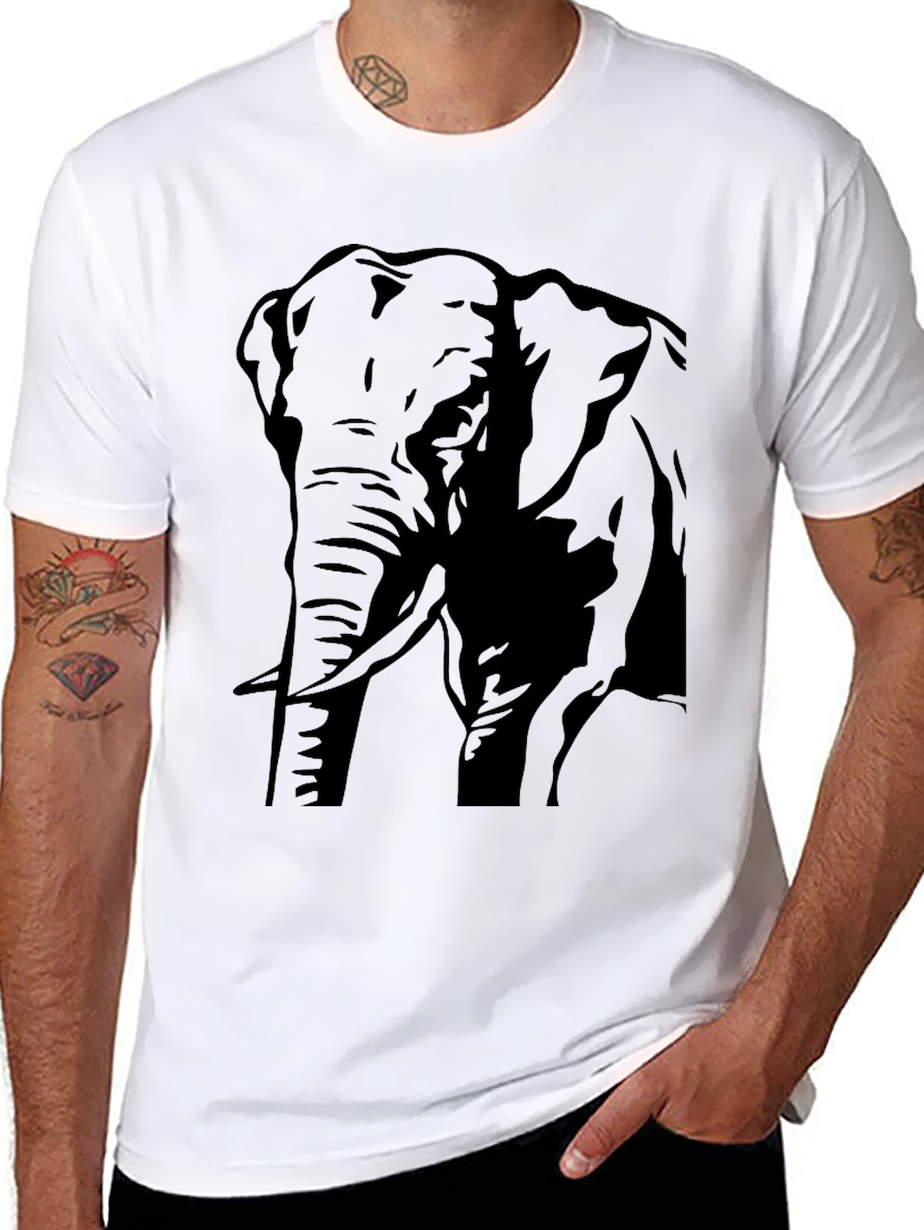 Elephant Graphic Tee - Mens Black T-Shirt