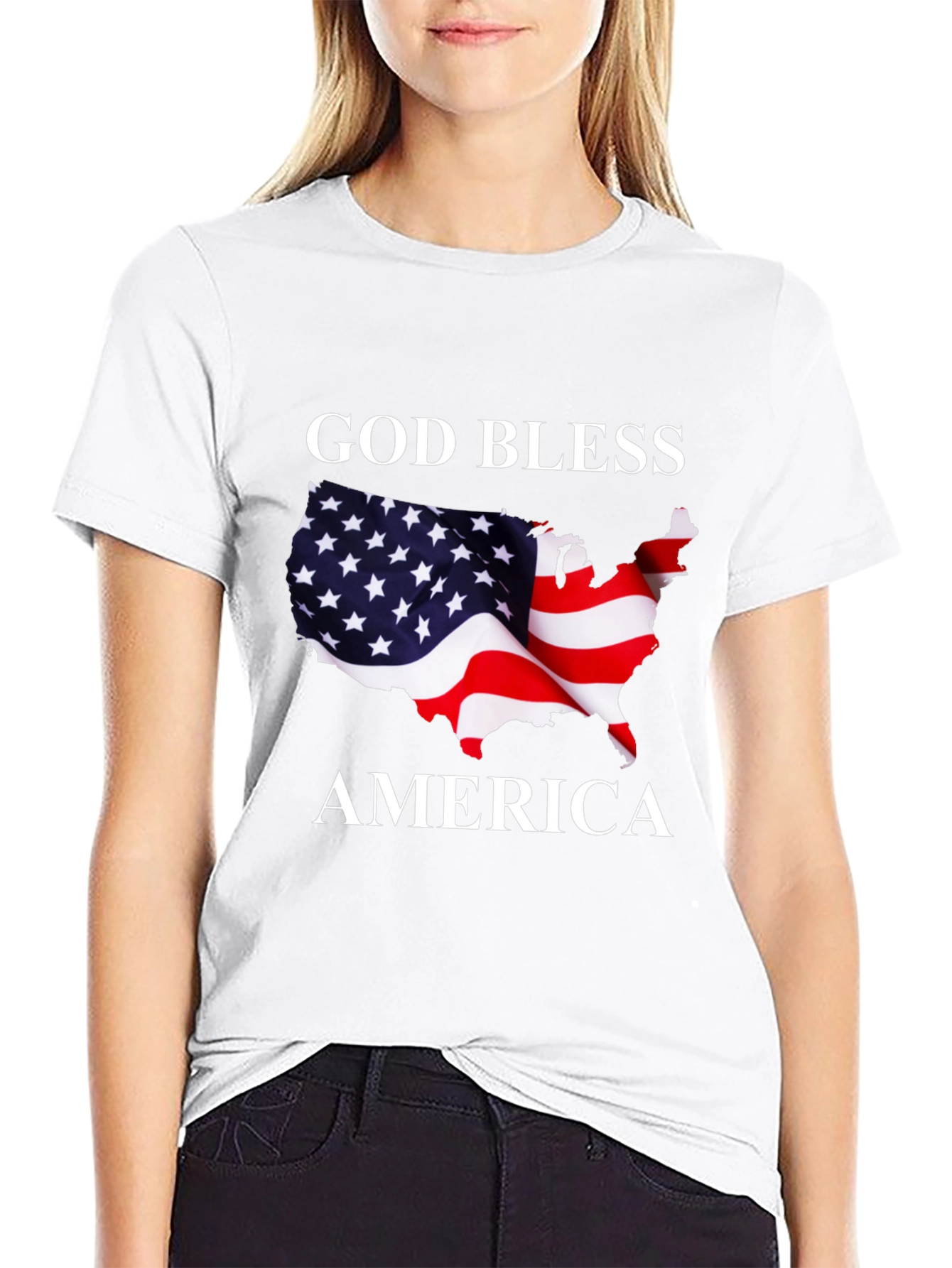 God Bless America Patriotic Graphic T-Shirt