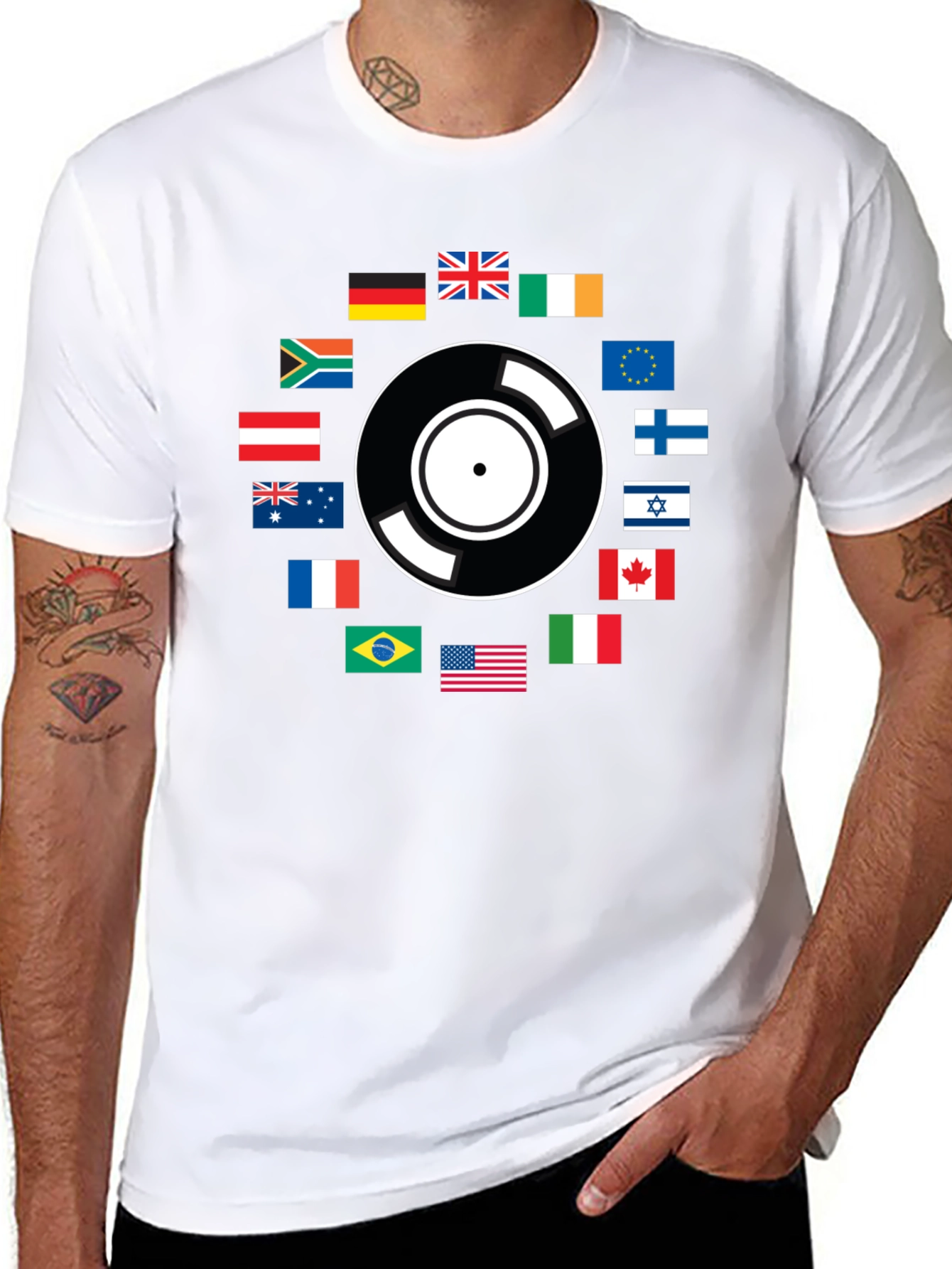 International Vinyl Record Flag T-Shirt