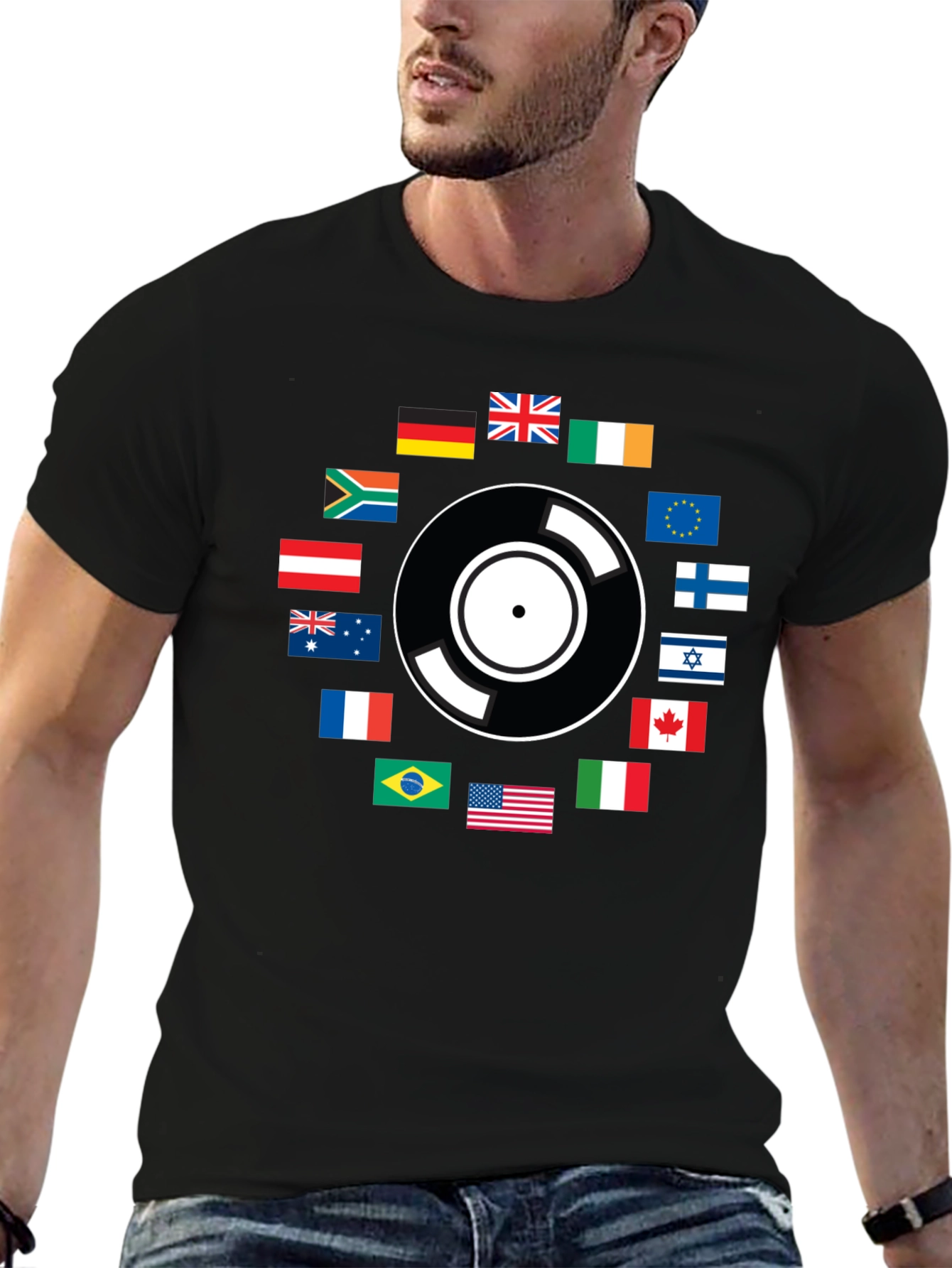 International Vinyl Record Flag T-Shirt