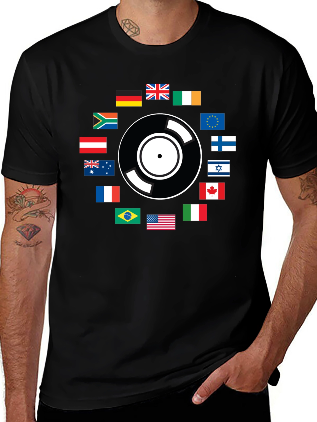 International Vinyl Record Flag T-Shirt