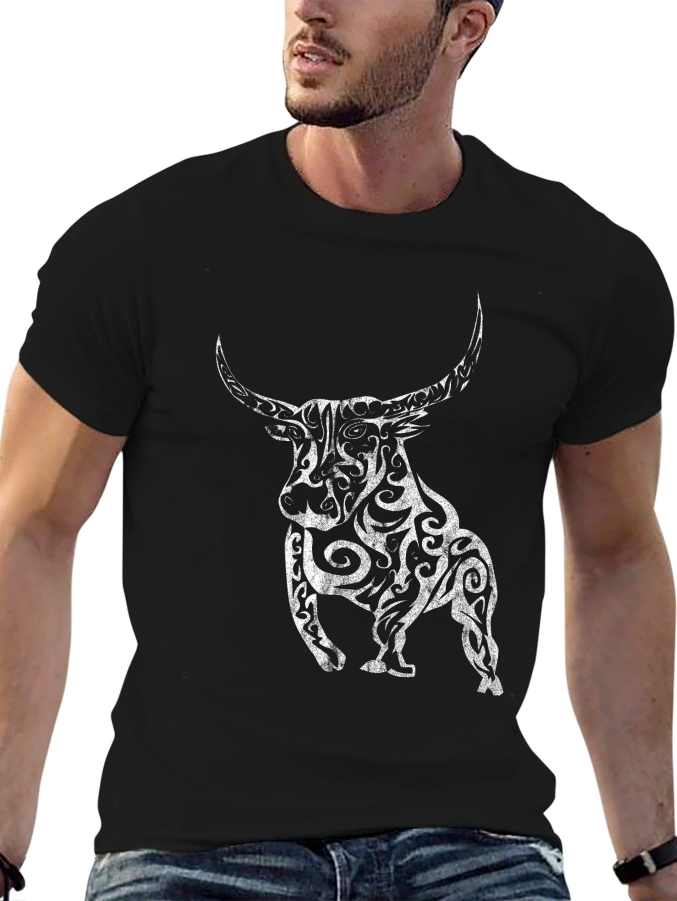 Black Bull Graphic Tee - Stylish Mens T-Shirt