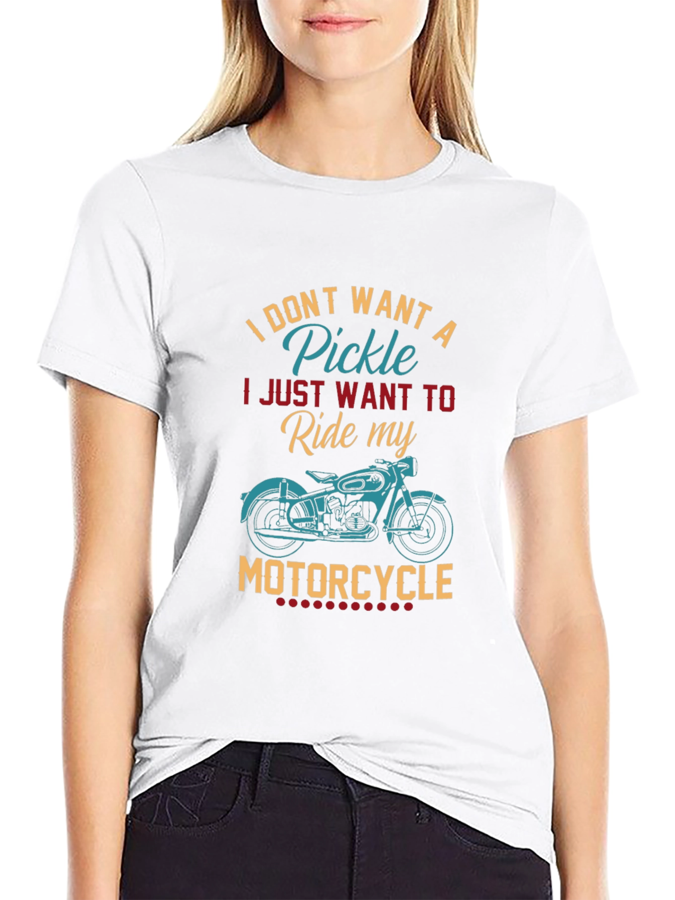 I Dont Want A Pickle Motorcycle Graphic T-Shirt