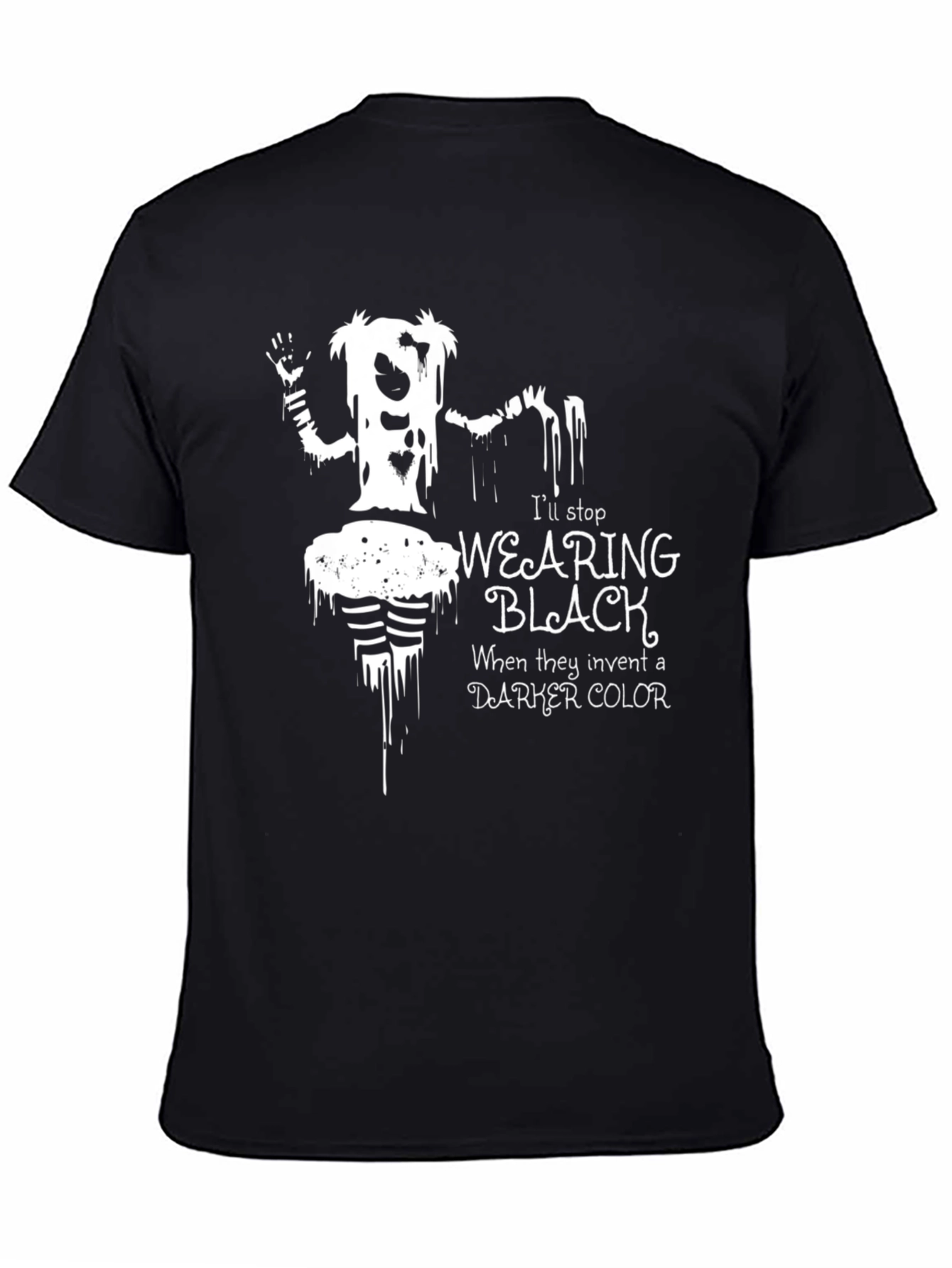 Gothic Wearing Black Graphic T-Shirt