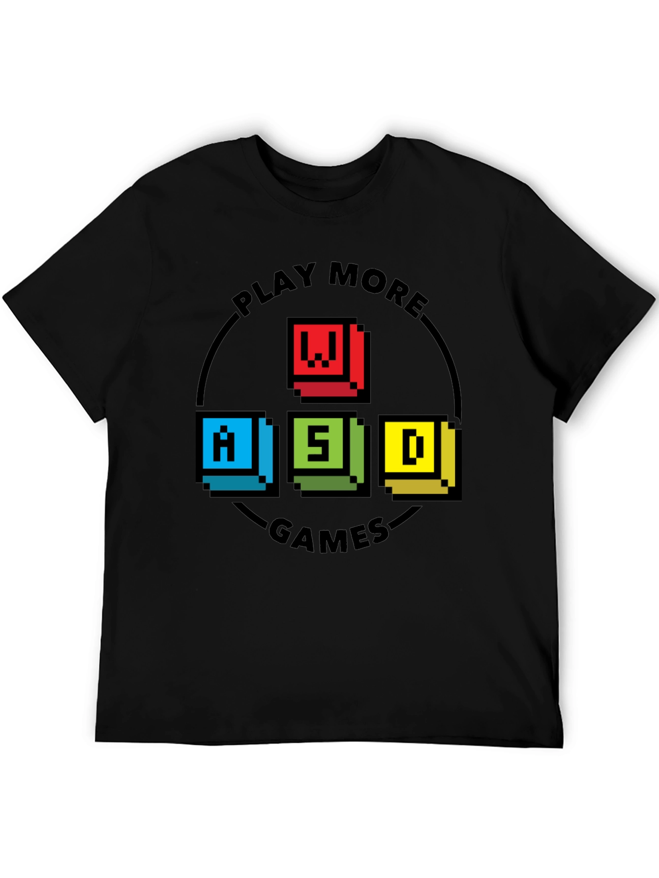 Pixelated WASD Gaming T-Shirt - Play More Games