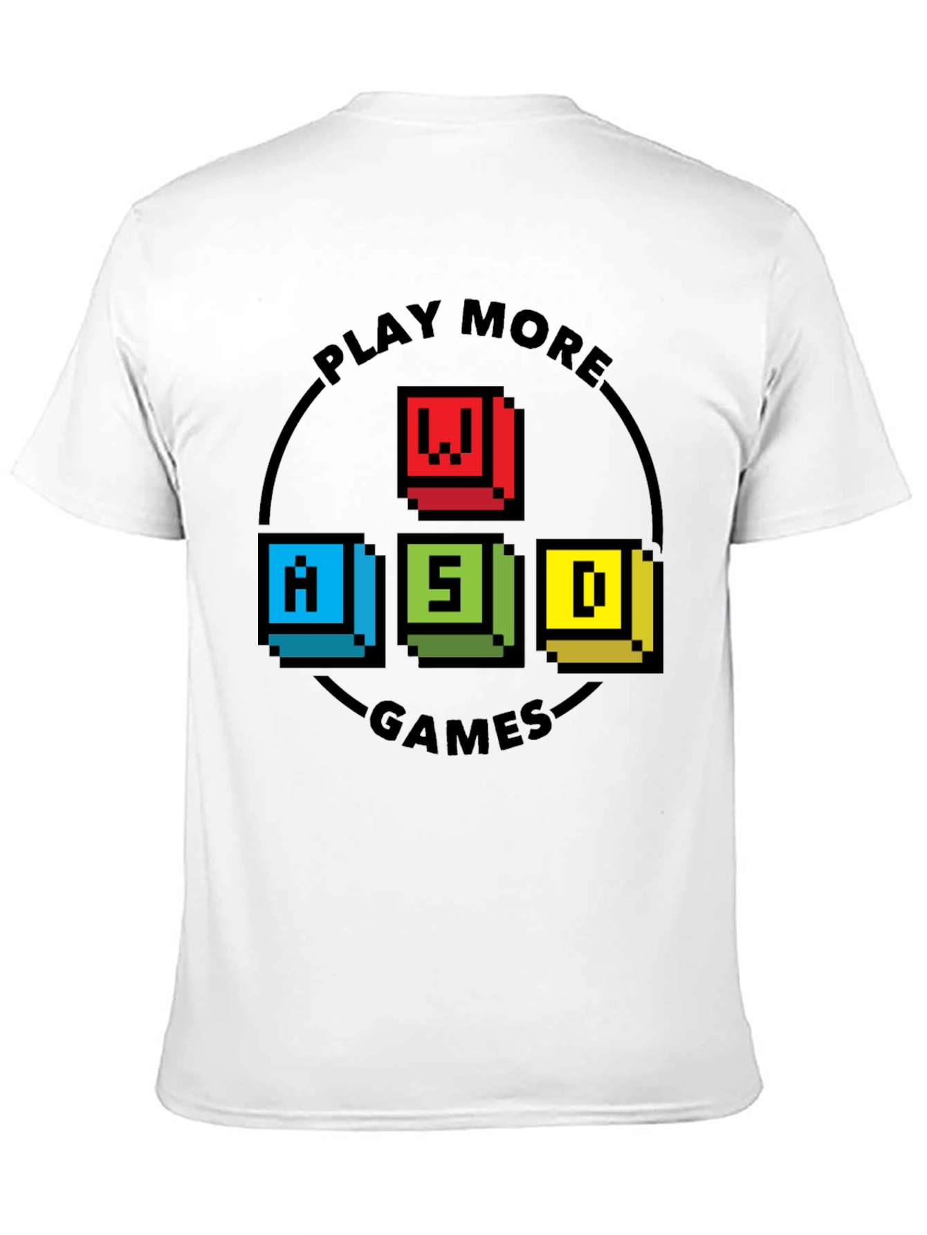 Pixelated WASD Gaming T-Shirt - Play More Games