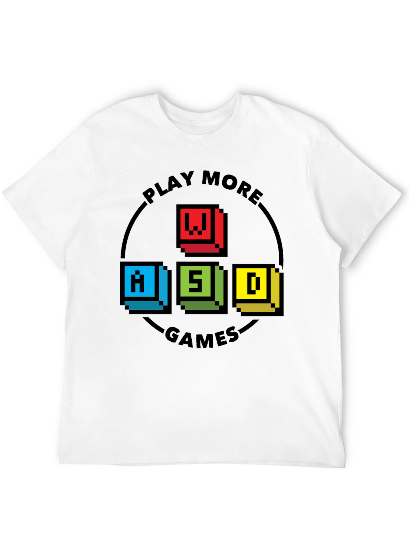Pixelated WASD Gaming T-Shirt - Play More Games