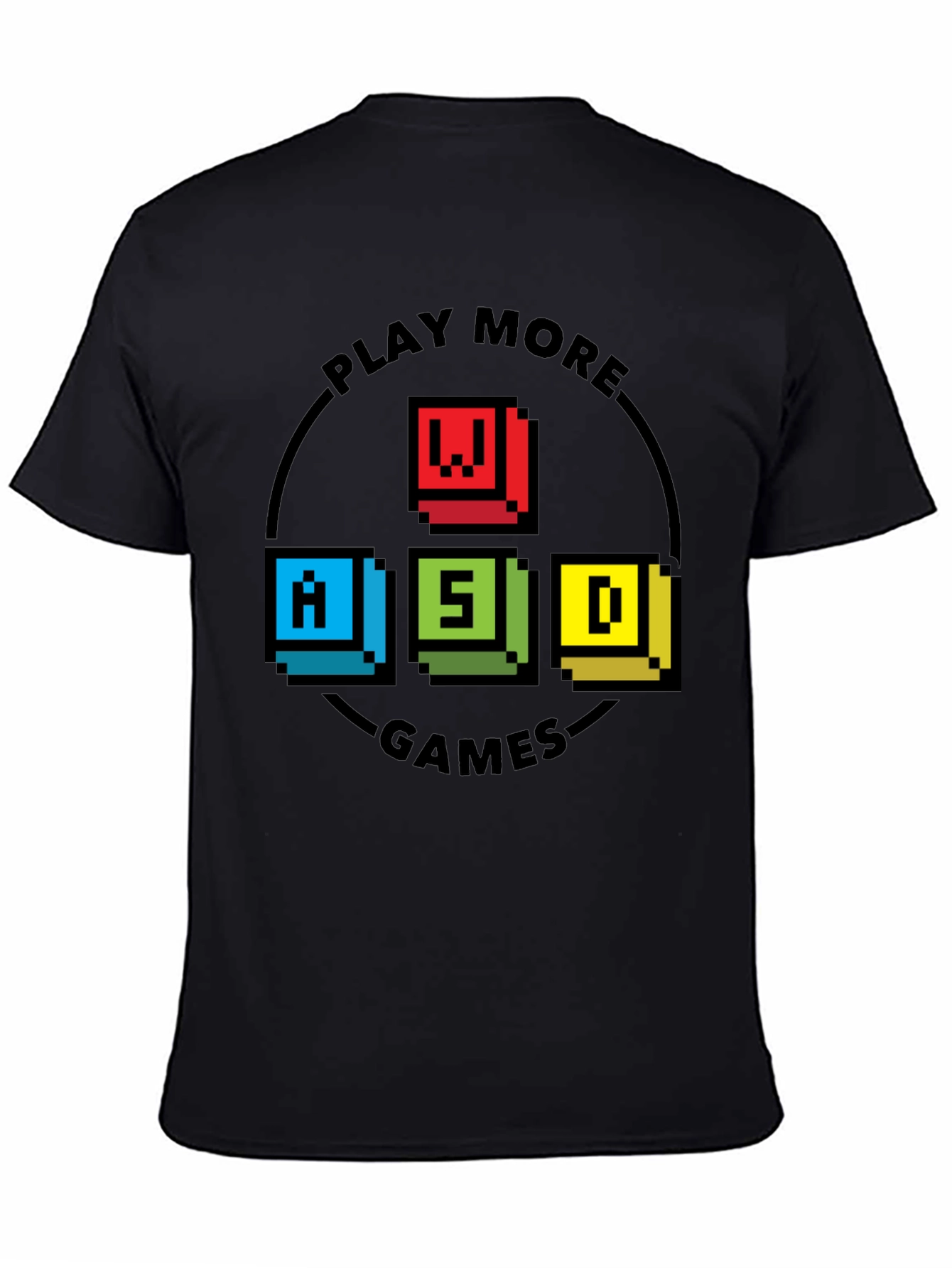 Pixelated WASD Gaming T-Shirt - Play More Games