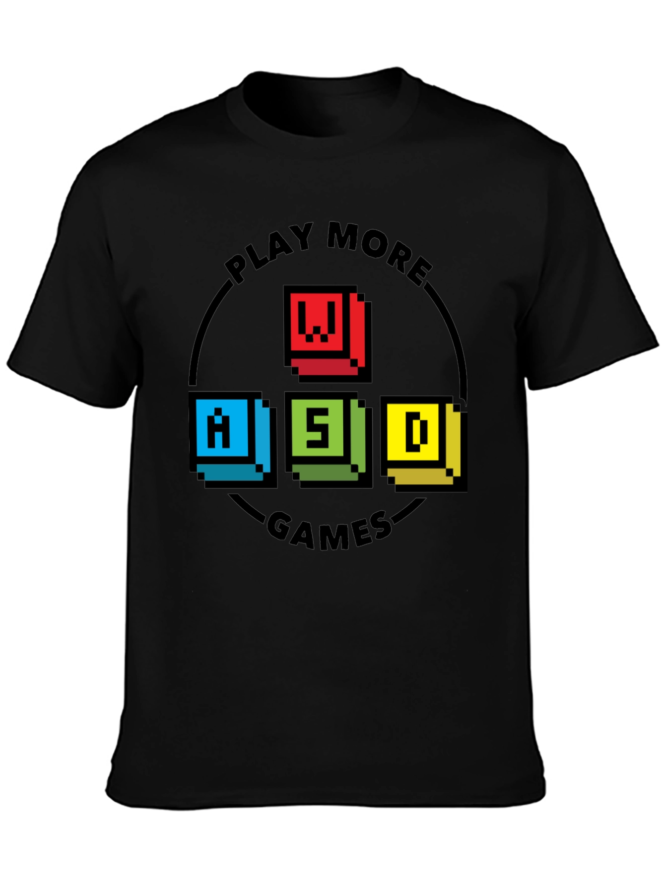 Pixelated WASD Gaming T-Shirt - Play More Games
