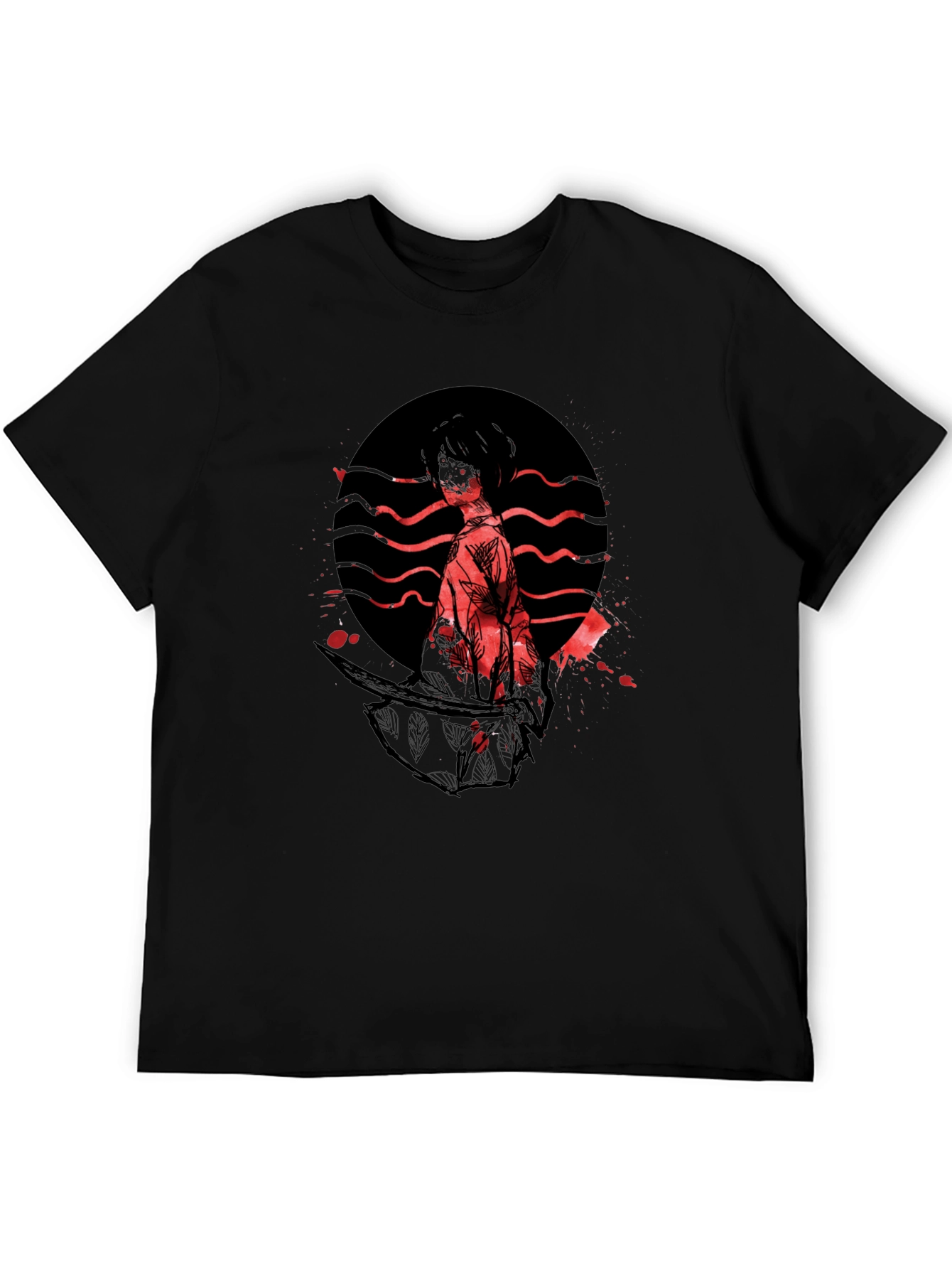 Samurai Graphic Print T-Shirt - Trendy Style