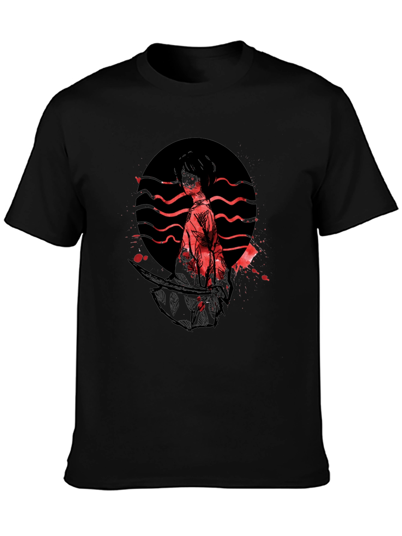 Samurai Graphic Print T-Shirt - Trendy Style