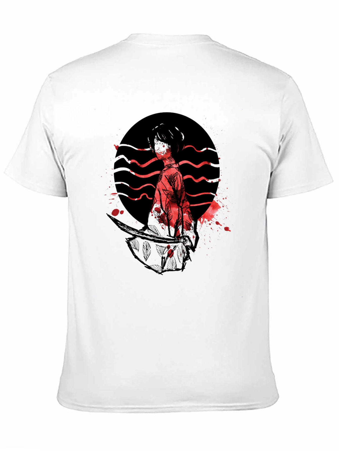 Samurai Graphic Print T-Shirt - Trendy Style