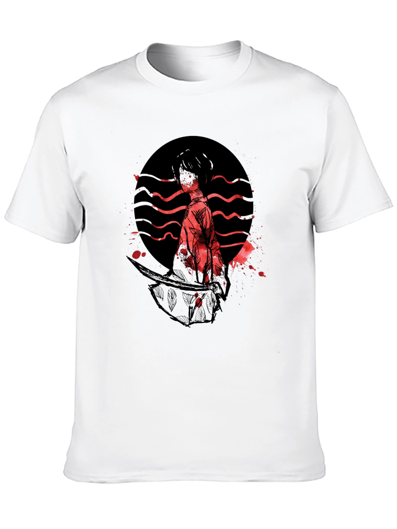 Samurai Graphic Print T-Shirt - Trendy Style