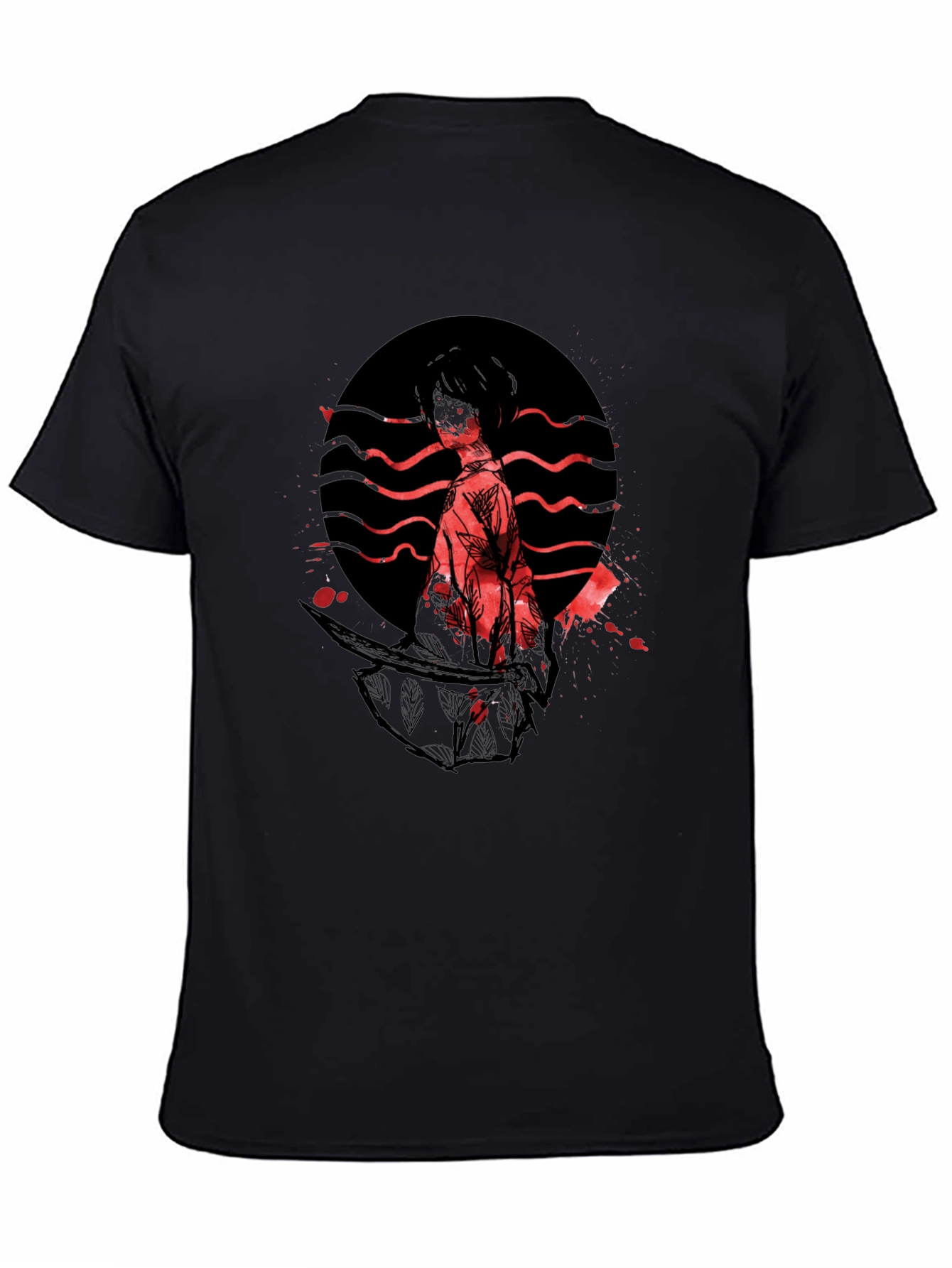 Samurai Graphic Print T-Shirt - Trendy Style