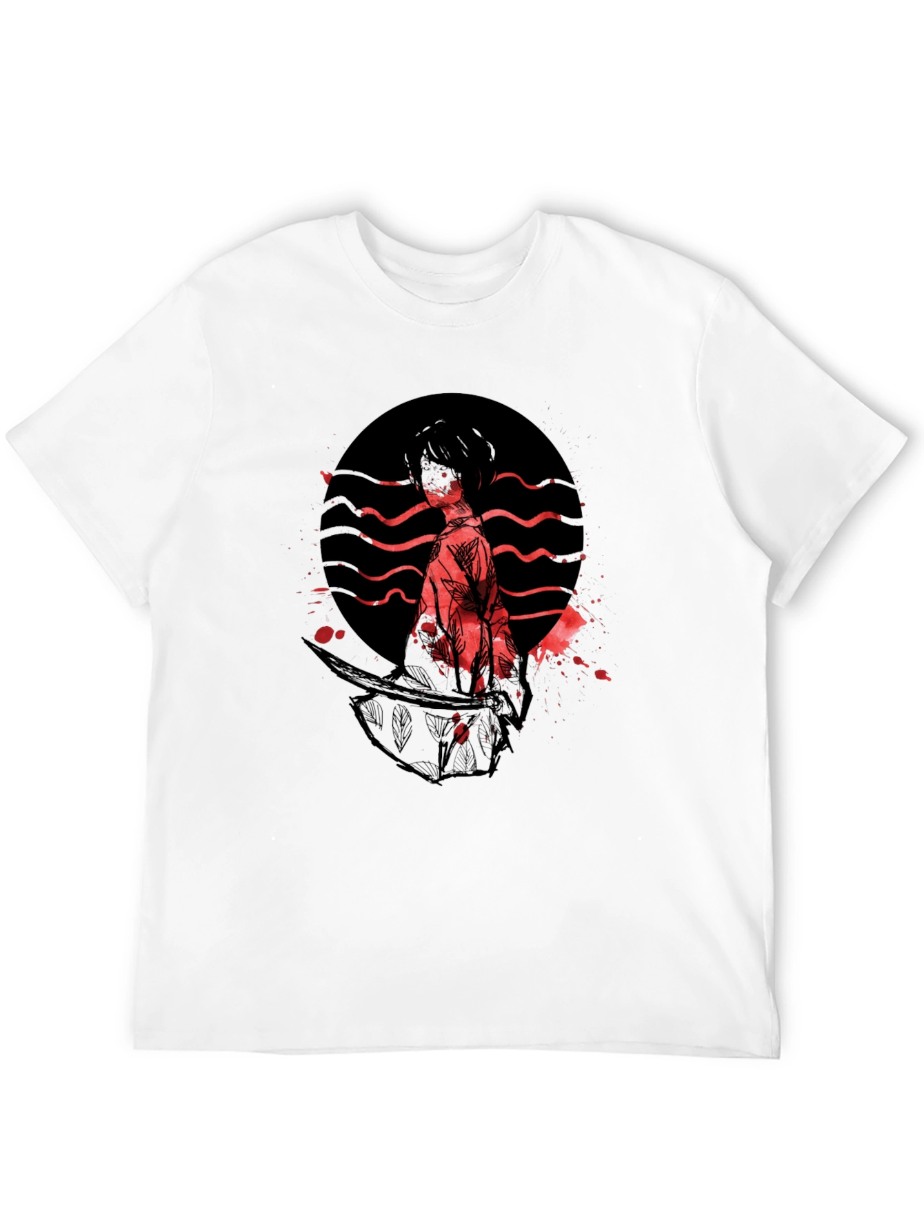 Samurai Graphic Print T-Shirt - Trendy Style