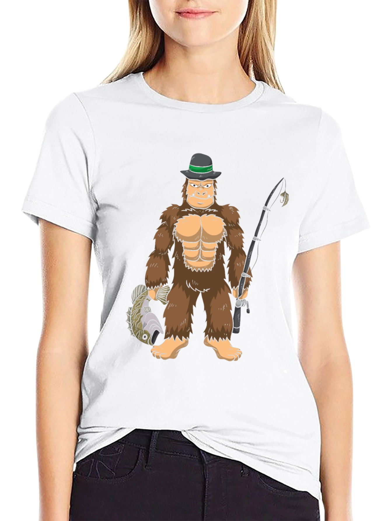 Bigfoot Fishing T-Shirt - Funny Cryptozoology Tee
