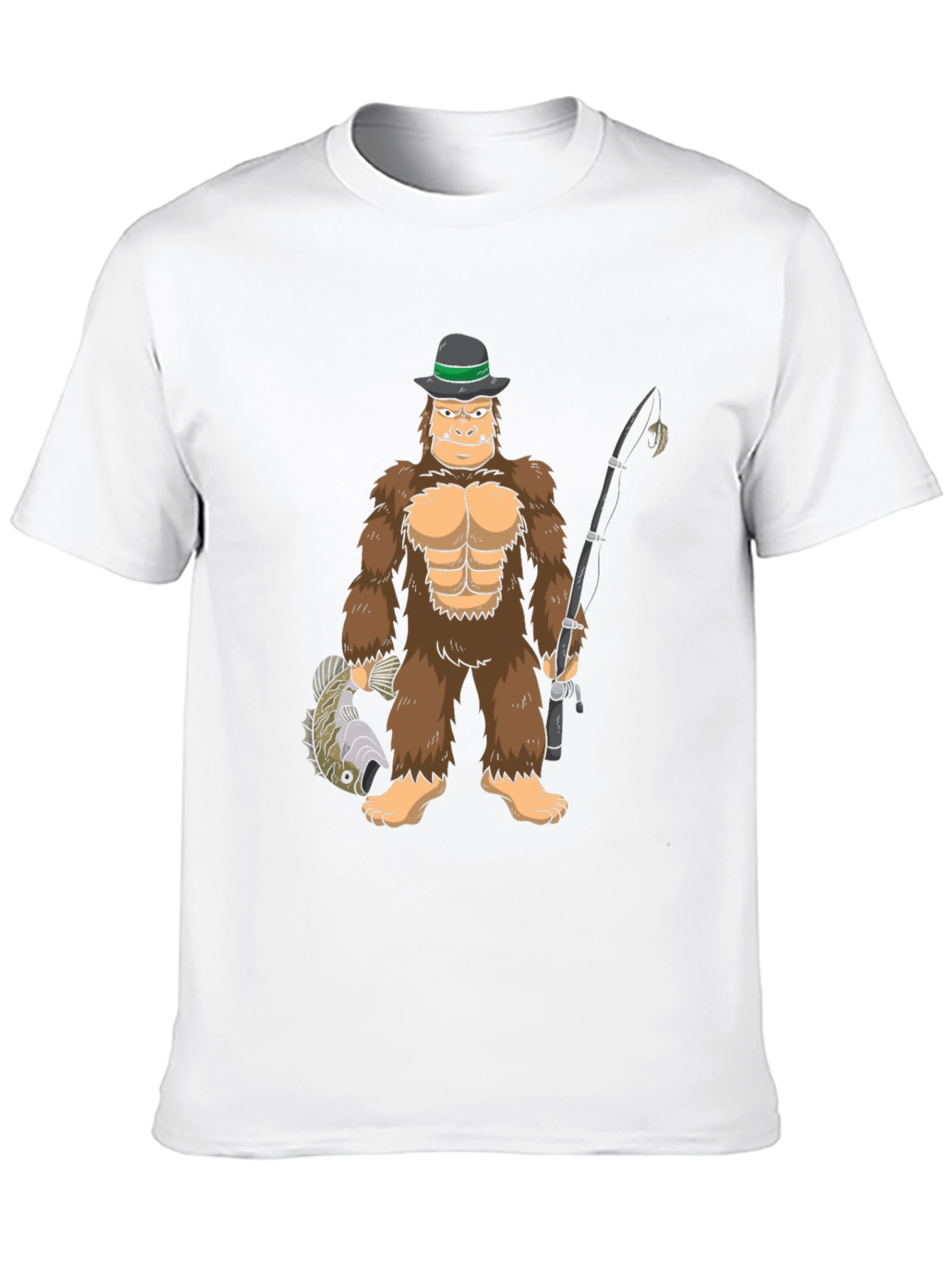 Bigfoot Fishing T-Shirt - Funny Cryptozoology Tee