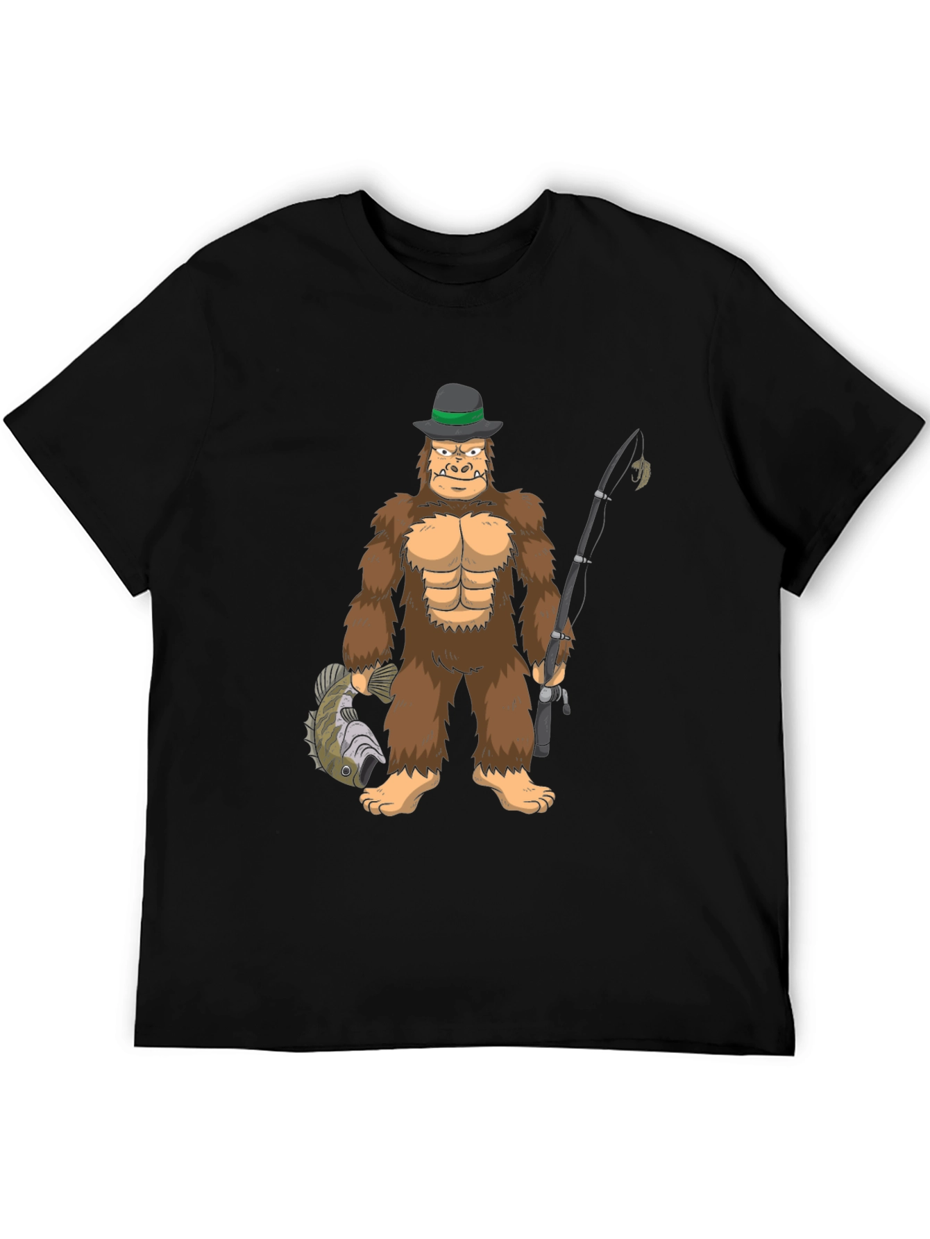Bigfoot Fishing T-Shirt - Funny Cryptozoology Tee