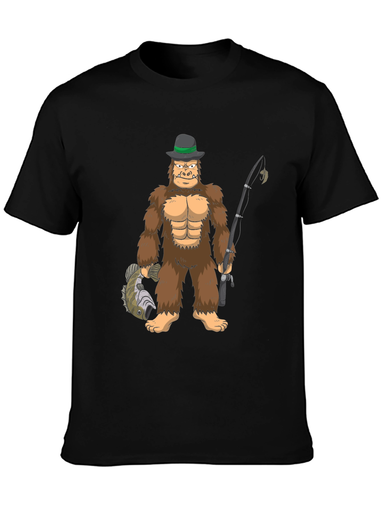 Bigfoot Fishing T-Shirt - Funny Cryptozoology Tee