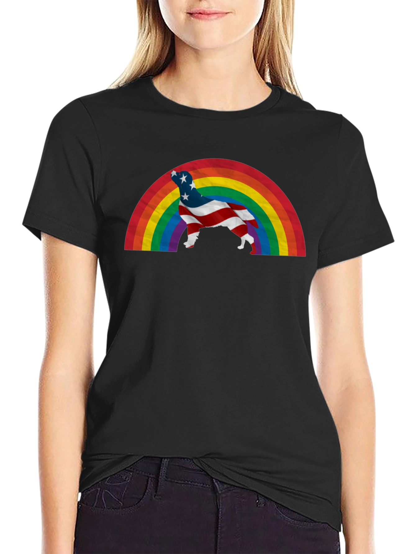 American Dog Rainbow T-Shirt