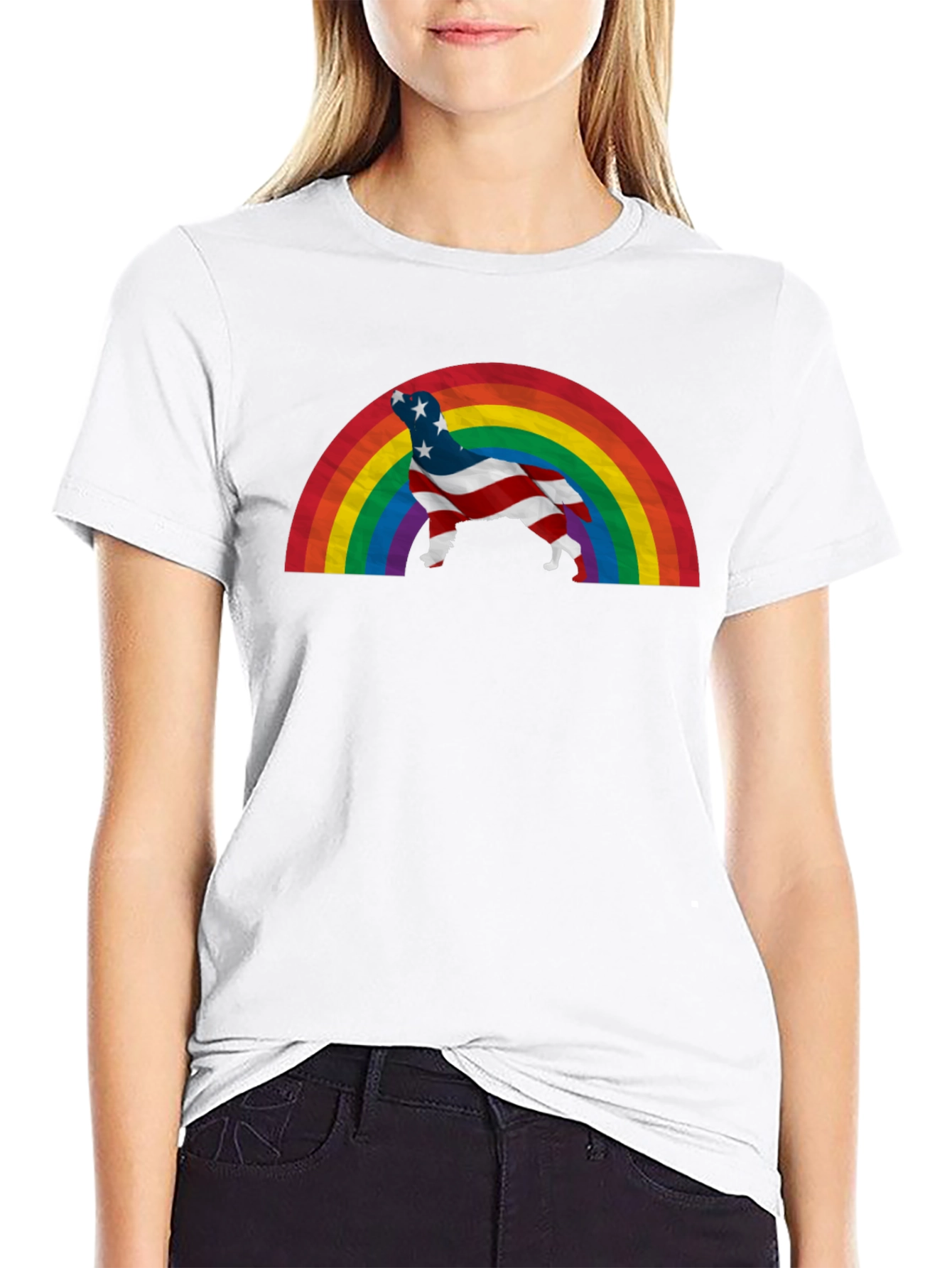 American Dog Rainbow T-Shirt