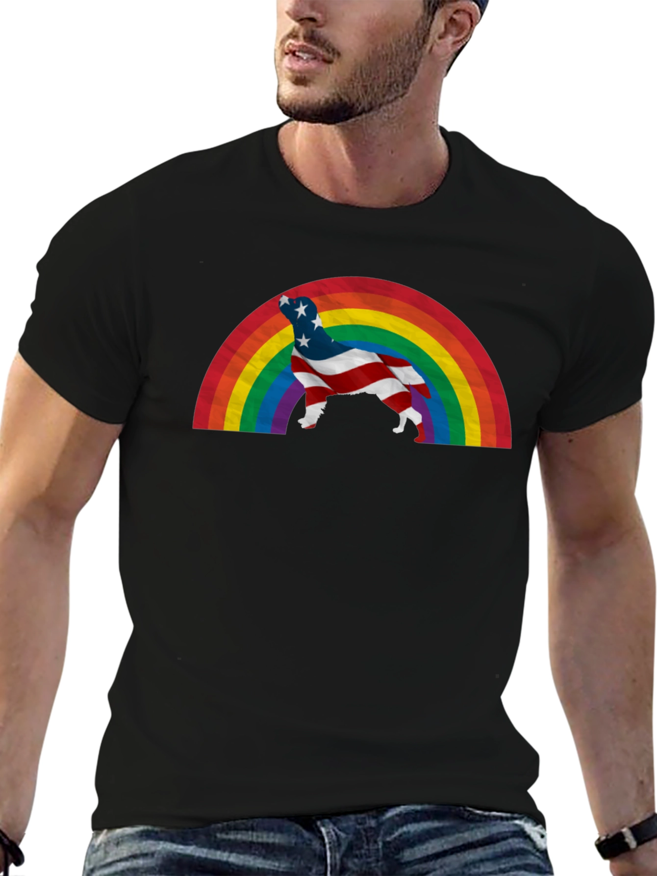 American Dog Rainbow T-Shirt