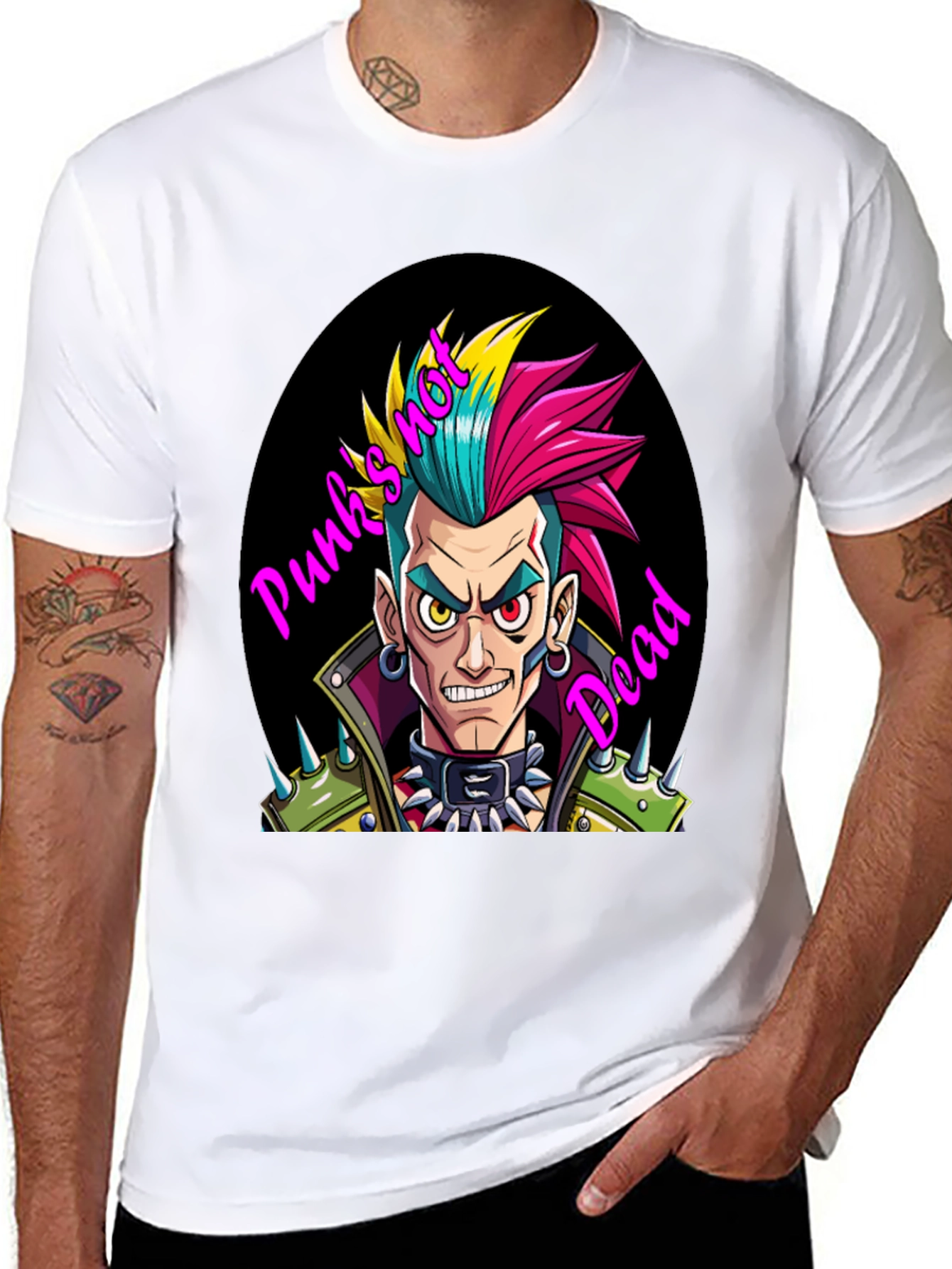 Punks Not Dead Graphic Tee - Black