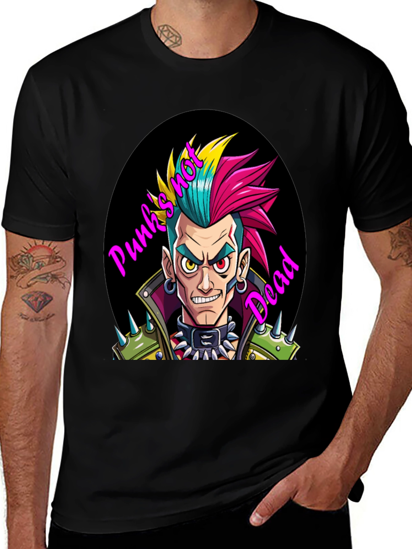 Punks Not Dead Graphic Tee - Black