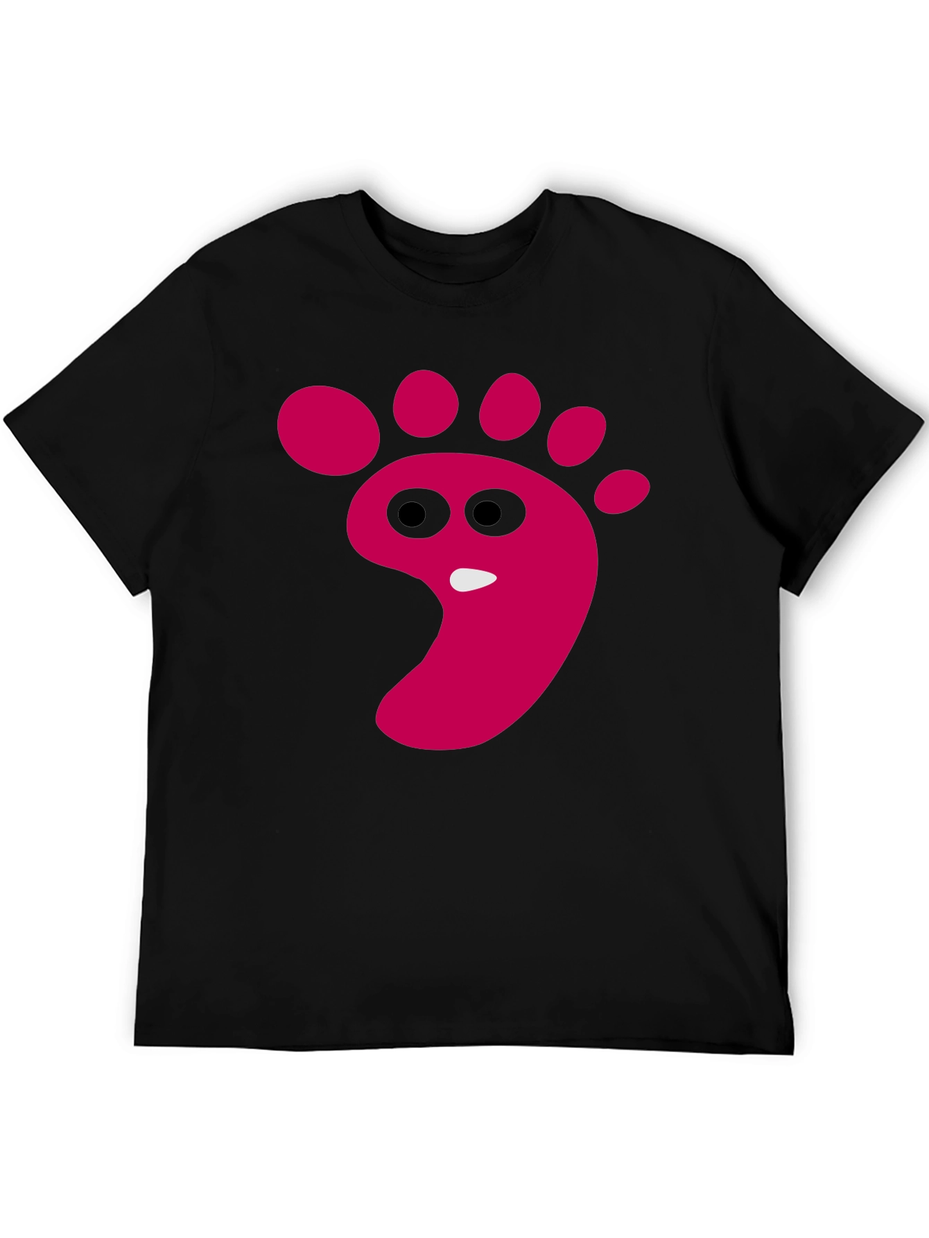 Funny Footprint Graphic T-Shirt - Black Cotton Tee