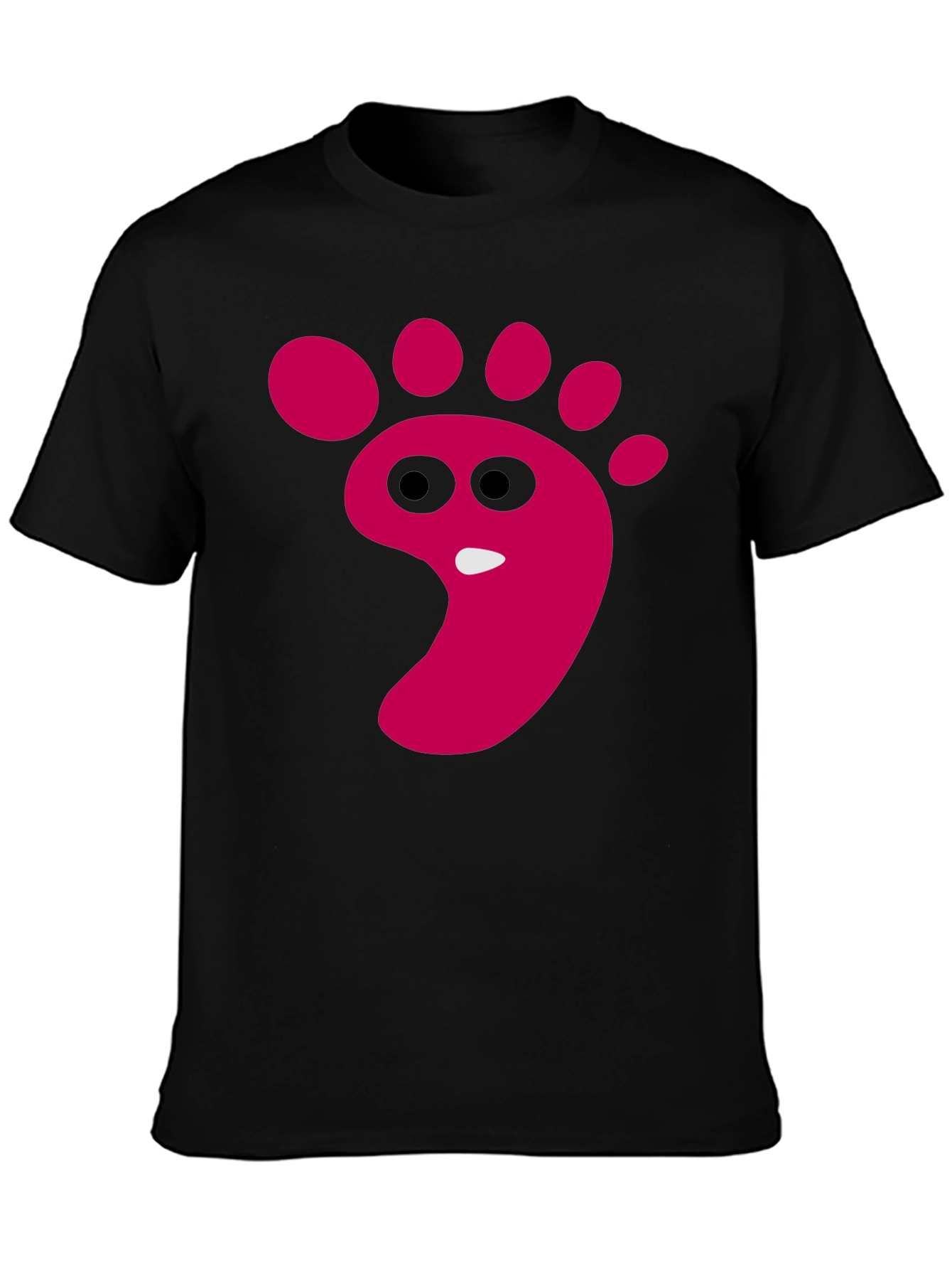 Funny Footprint Graphic T-Shirt - Black Cotton Tee