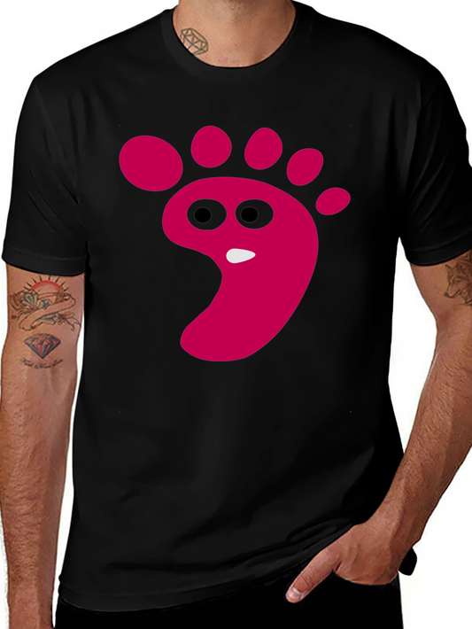 Funny Footprint Graphic T-Shirt - Black Cotton Tee