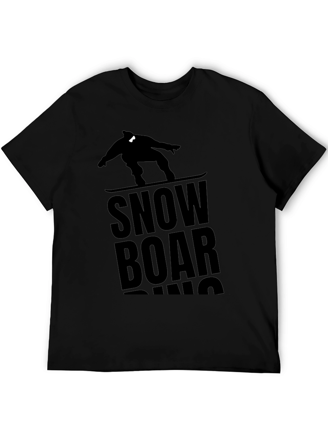 Snowboarding Graphic T-Shirt - Black