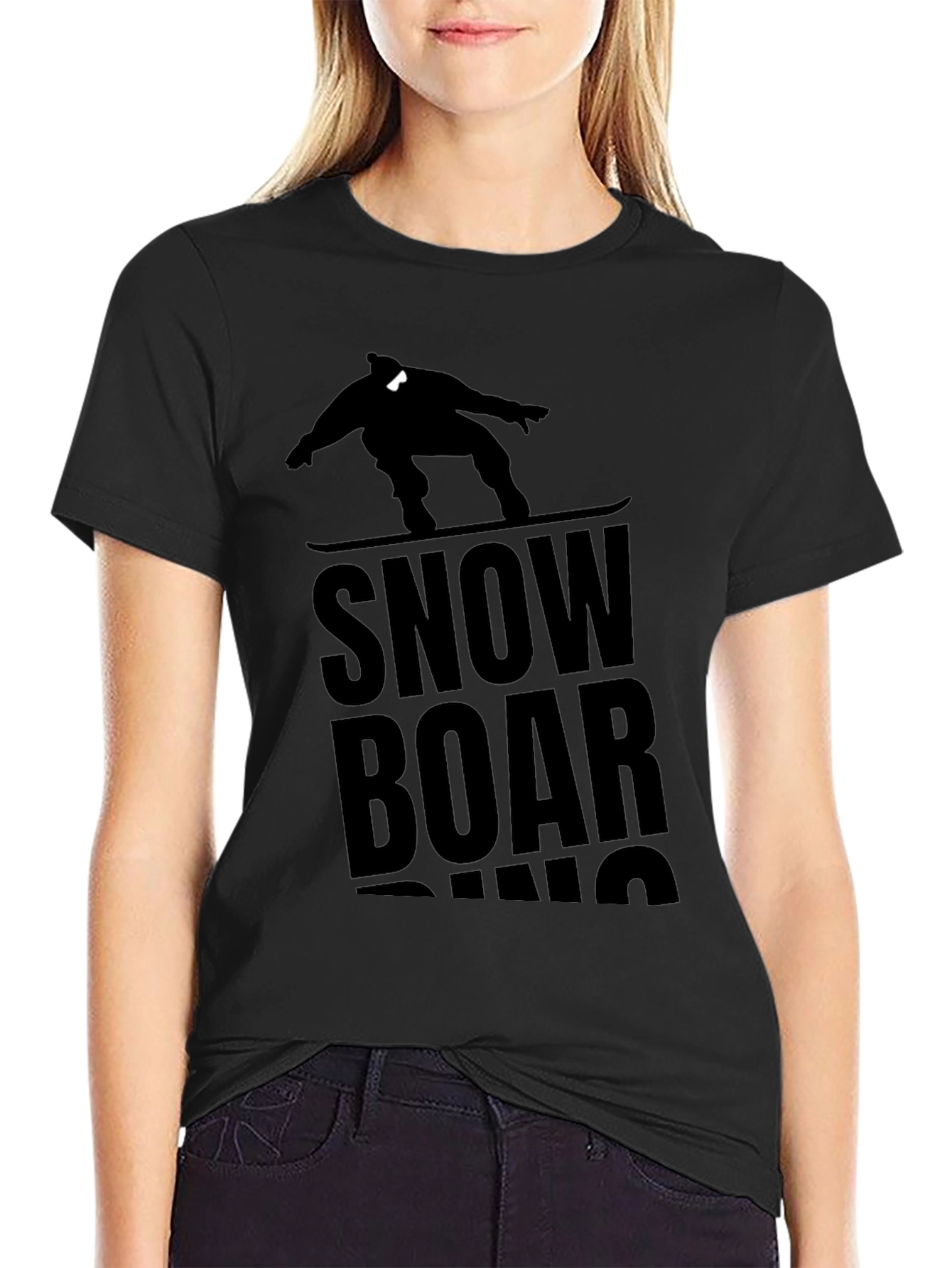 Snowboarding Graphic T-Shirt - Black