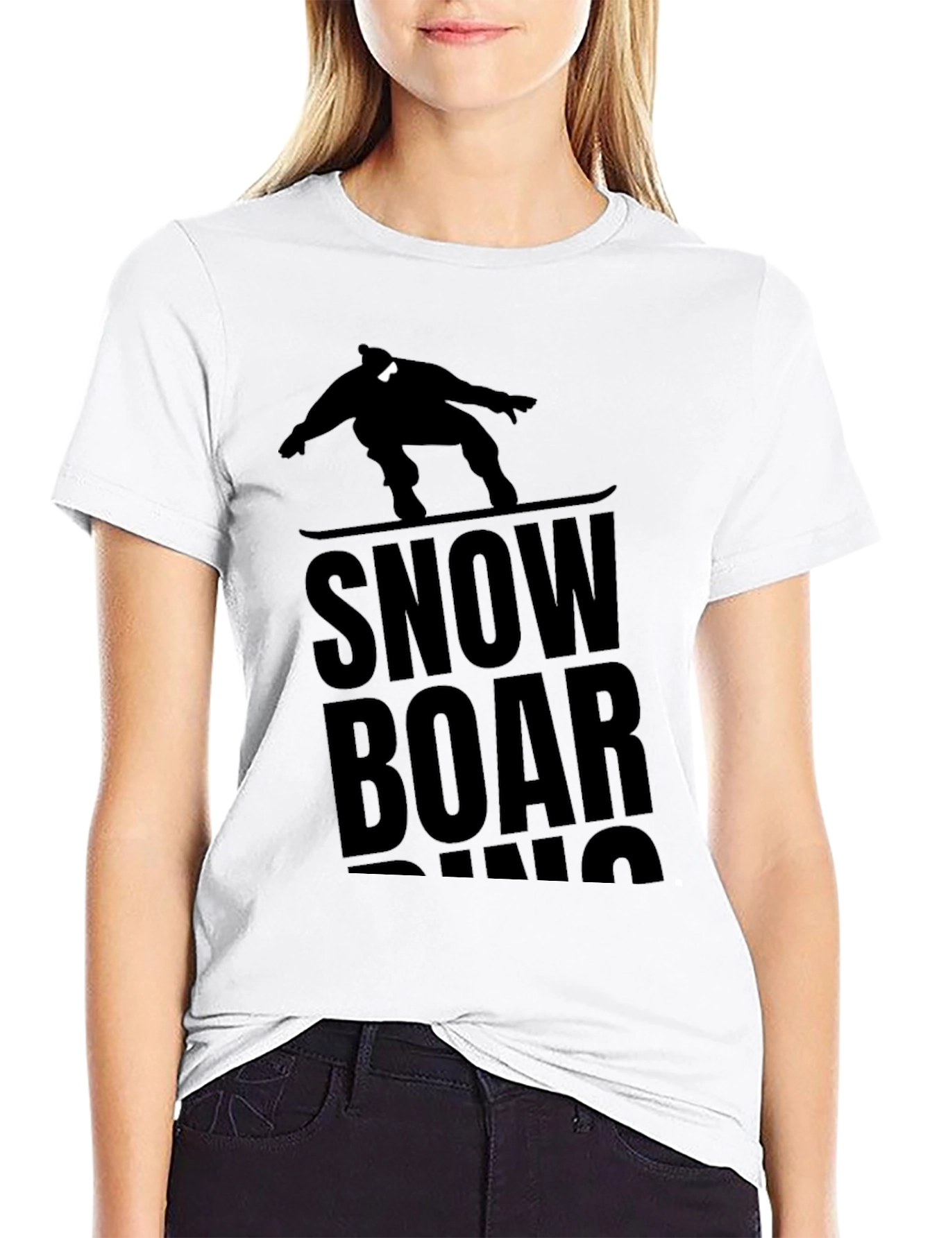 Snowboarding Graphic T-Shirt - Black