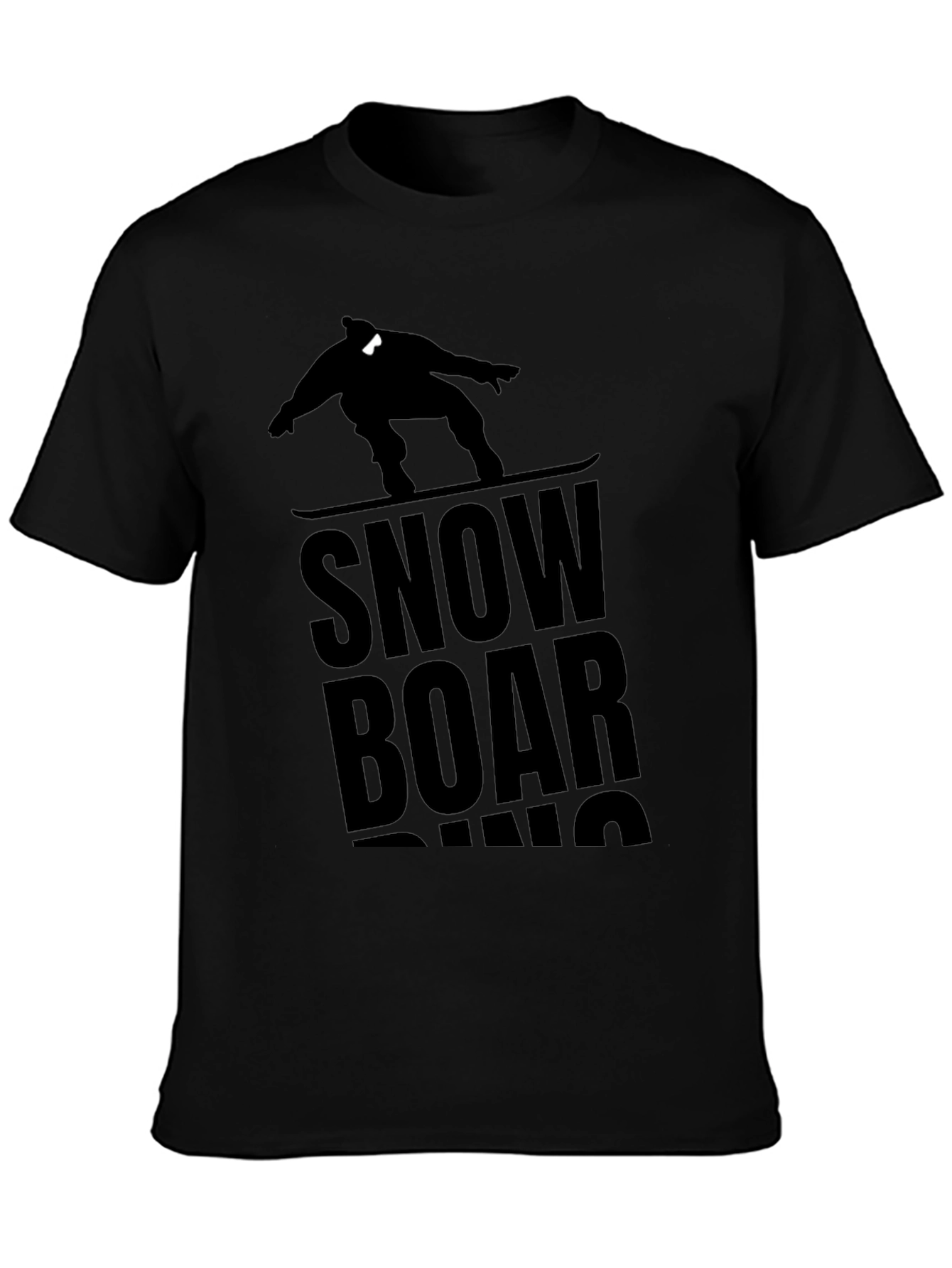 Snowboarding Graphic T-Shirt - Black