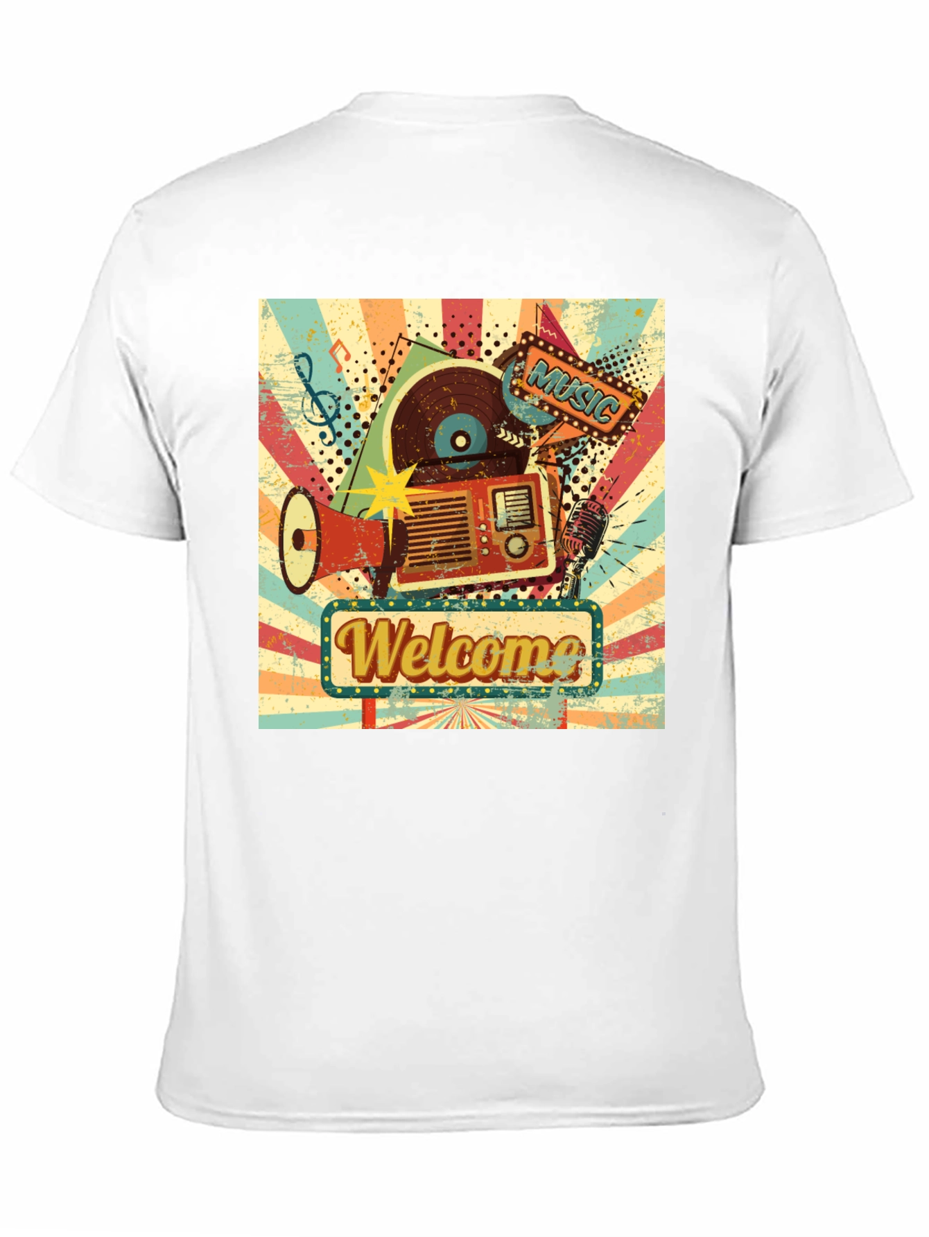 Retro Music Graphic Tee - Welcome Sign