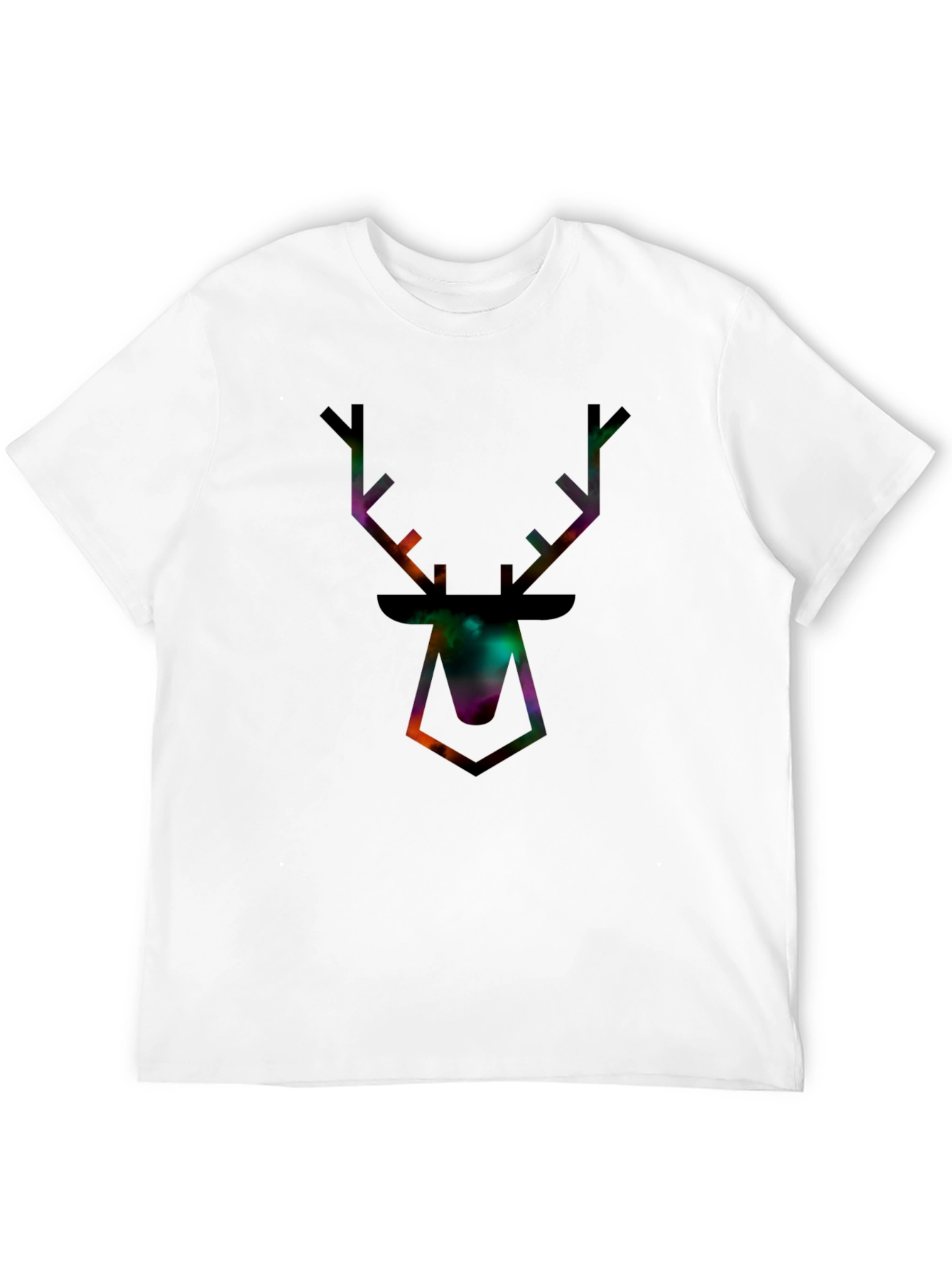 Galaxy Deer Head Graphic Tee - Mens Black T-Shirt