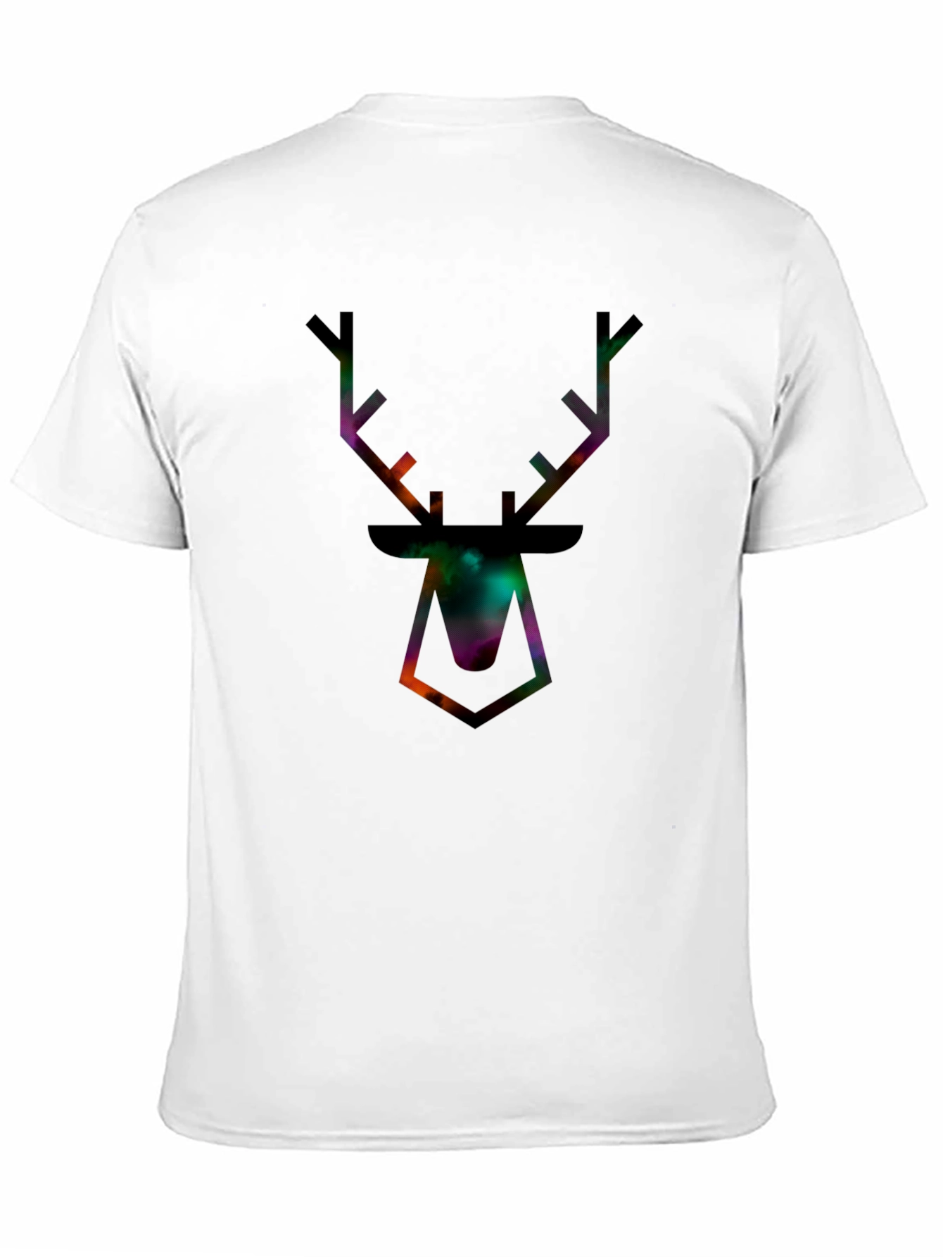 Galaxy Deer Head Graphic Tee - Mens Black T-Shirt